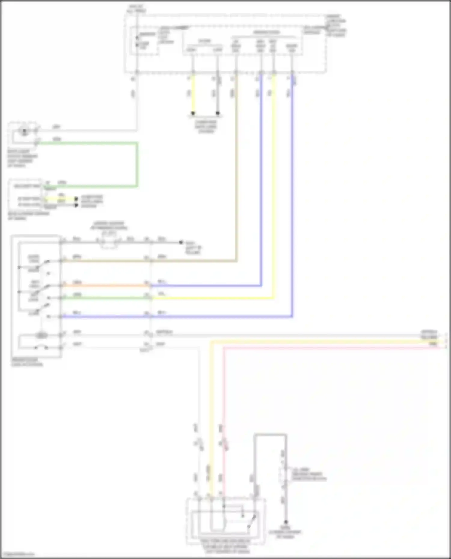 Sonata Hyundai VII (2014-2017): Power door locks circuit, except hybrid w/o ims (1 of 3)