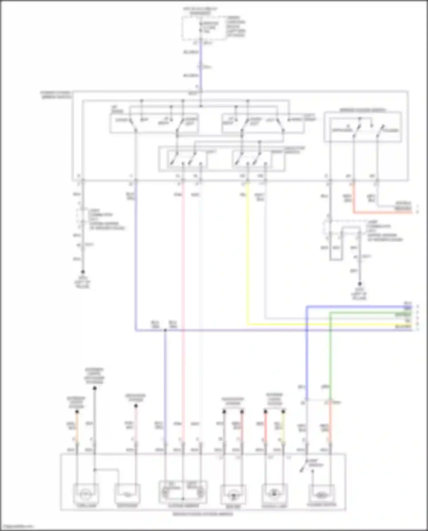 Sonata Hyundai VII (2014-2017): Power mirrors circuit, hybrid (1 of 2)