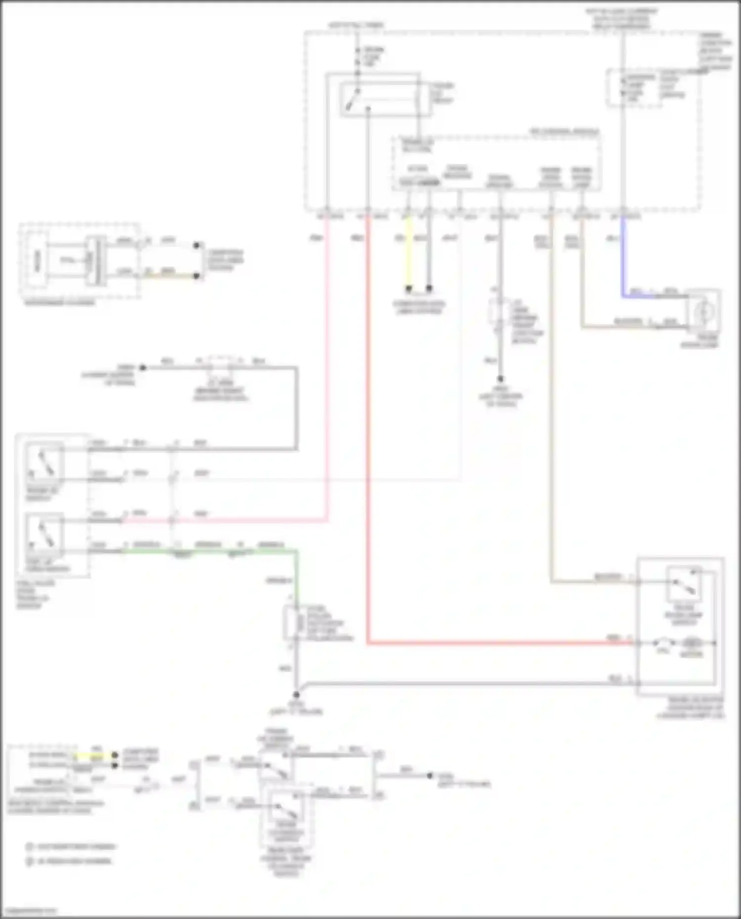 Sonata Hyundai VII (2014-2017): Trunk & fuel door release circuit, except hybrid & plug-in hybrid