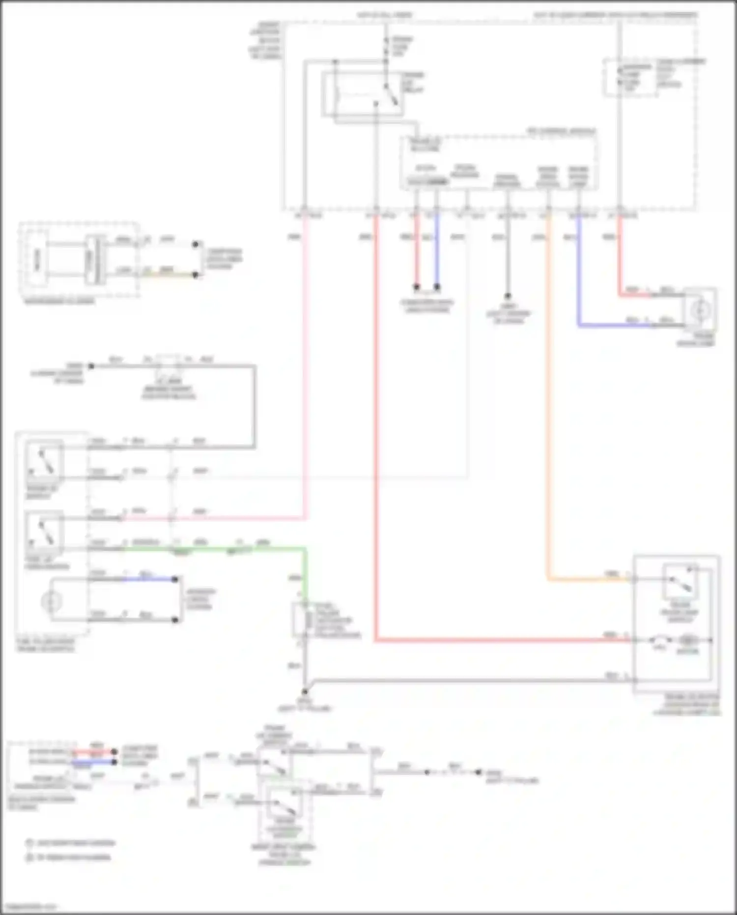 Sonata Hyundai VII (2014-2017): Trunk & fuel door release circuit, hybrid