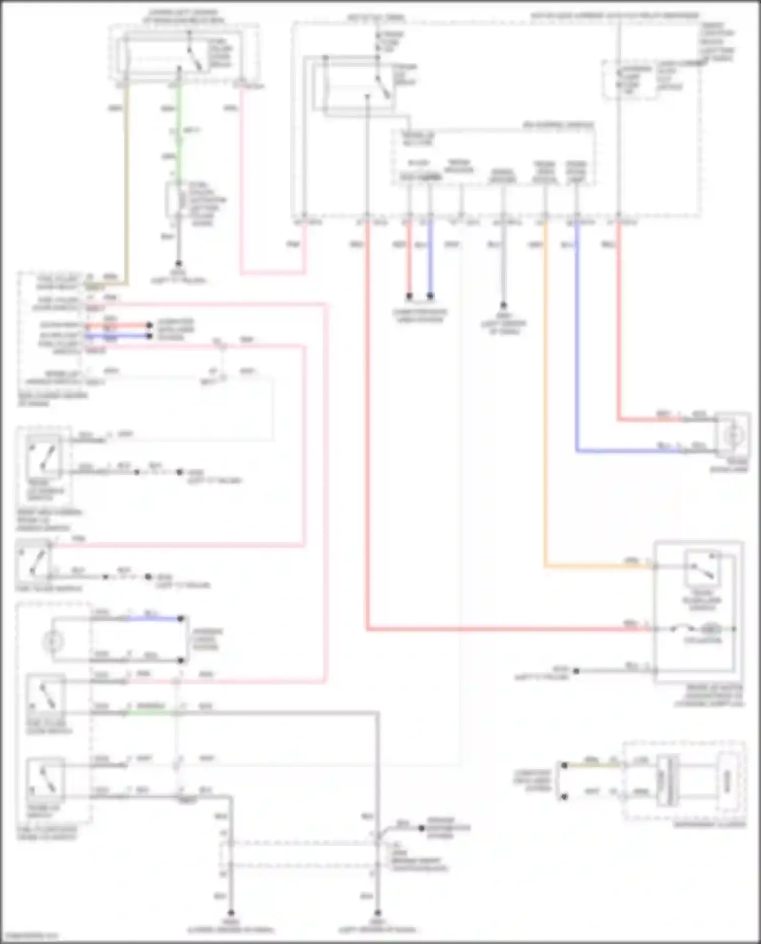 Sonata Hyundai VII (2014-2017): Trunk & fuel door release circuit, plug-in hybrid