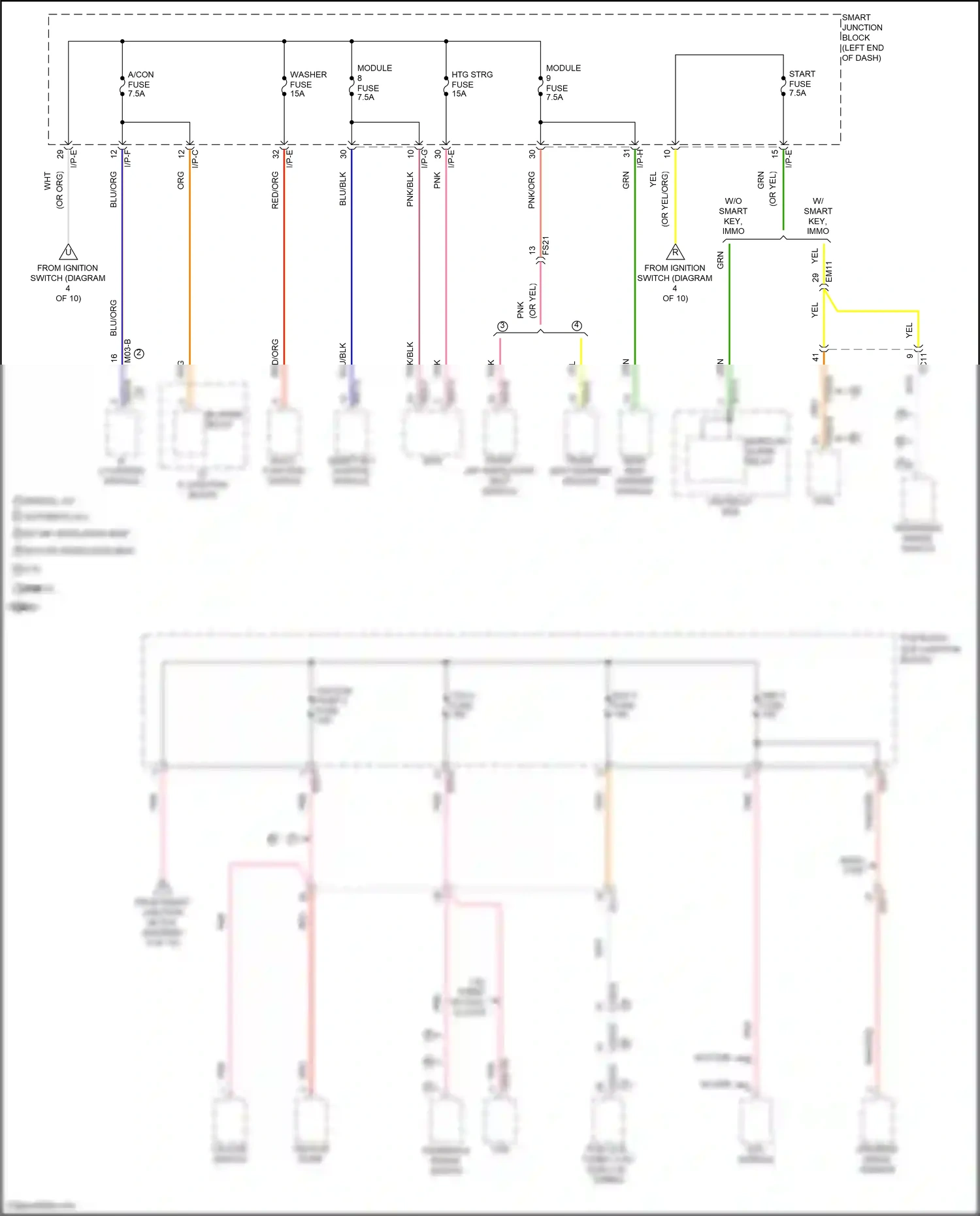 Wiring diagram blu/org for Hyundai Sonata VII (2014-2017) (46 of 89)