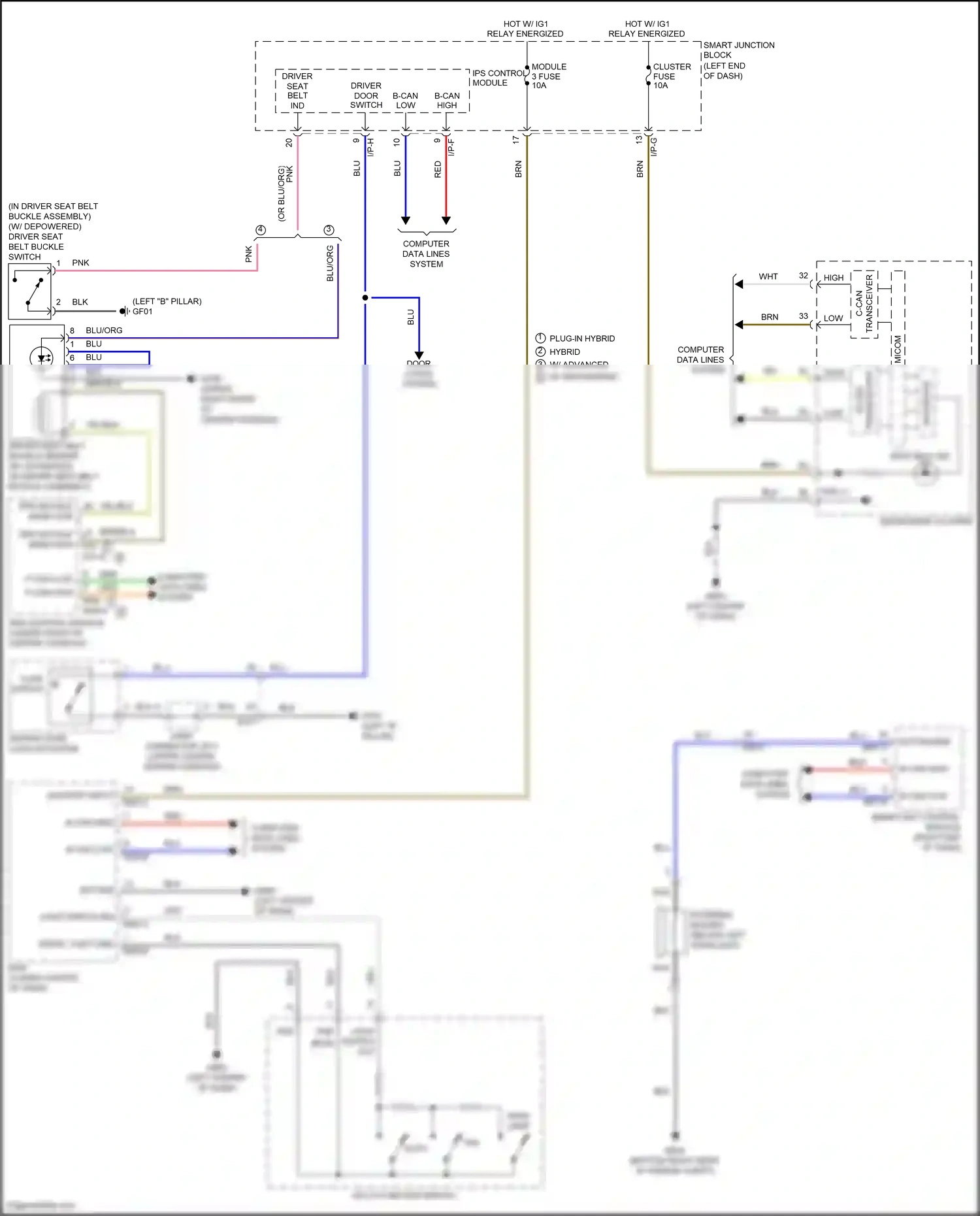 Wiring diagram blu/org for Hyundai Sonata VII (2014-2017) (42 of 89)
