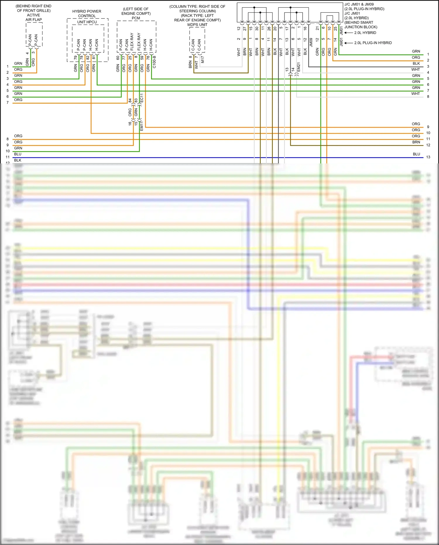 Hyundai Sonata VII (2014-2017) bms control module (sub) wiring diagram  (1 of 7)
