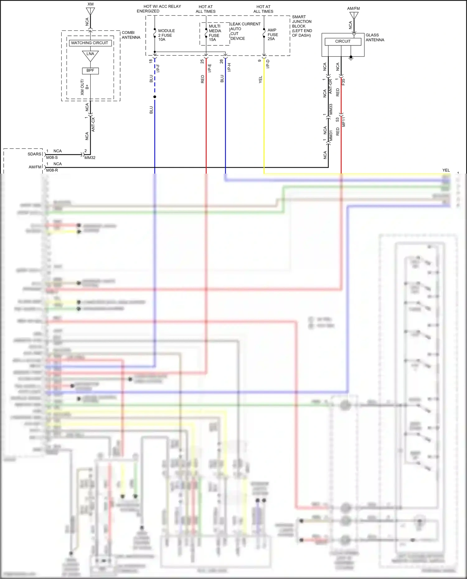 Wiring diagram combi antenna for Hyundai Sonata VII (2014-2017) (17 of 17)