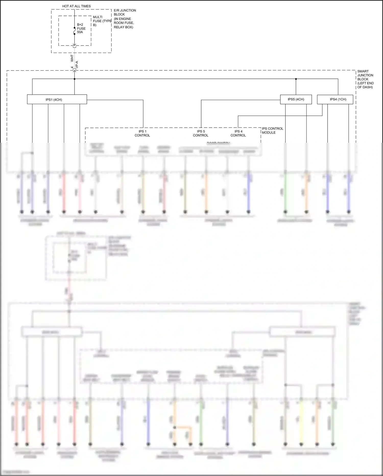 Wiring diagram door switch for Hyundai Sonata VII (2014-2017) (1 of 2)