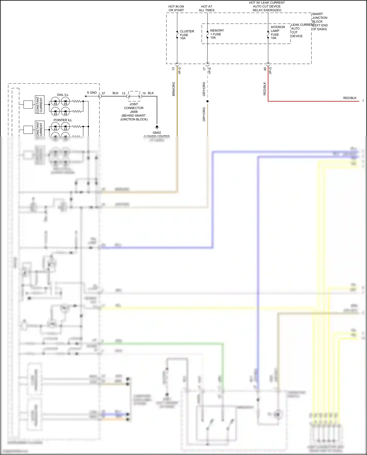 Wiring diagram down in for Hyundai Sonata VII (2014-2017) (1 of 2)
