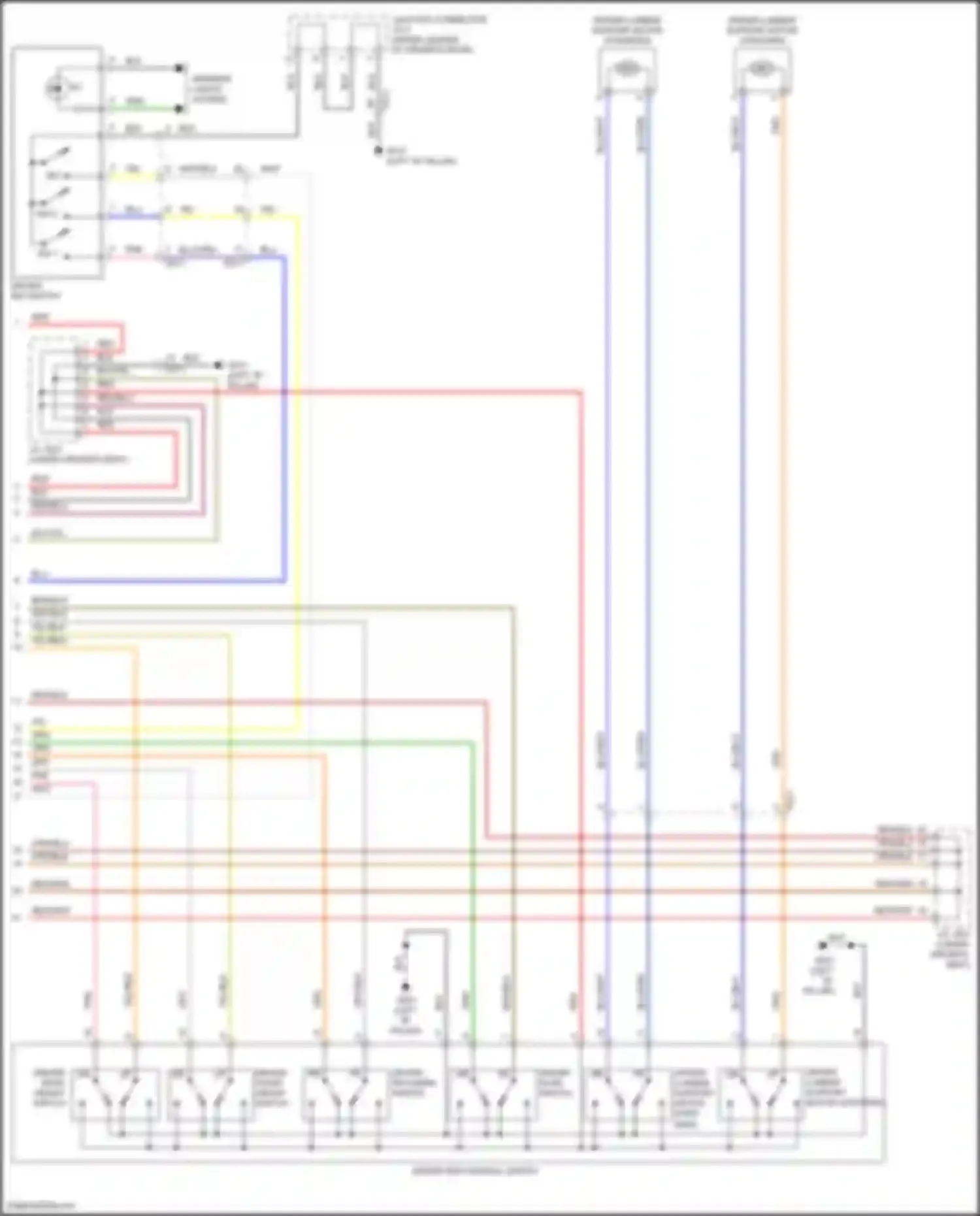 Wiring diagram driver rear height switch for Hyundai Sonata VII (2014-2017) (1 of 2)