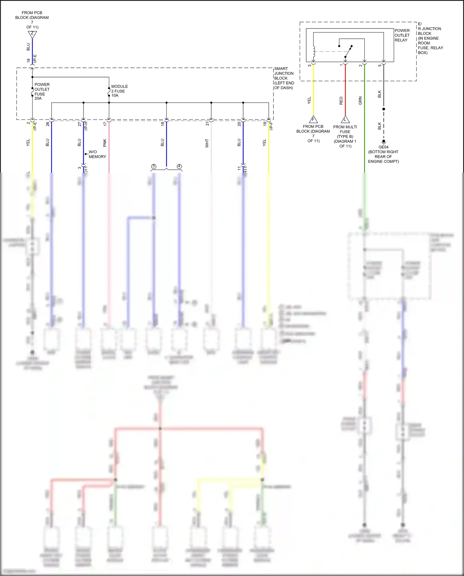 Wiring diagram e/r-e for Hyundai Sonata VII (2014-2017) (16 of 35)