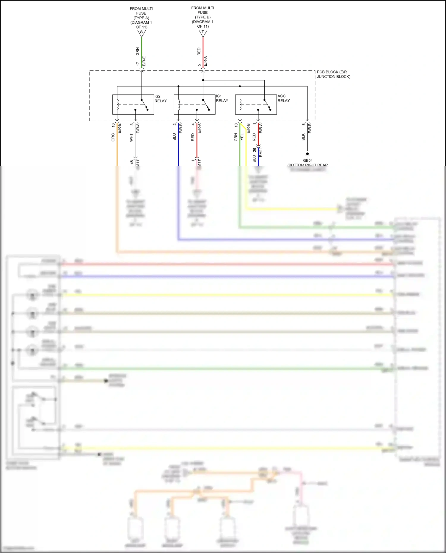 Wiring diagram immo power for Hyundai Sonata VII (2014-2017) (3 of 3)