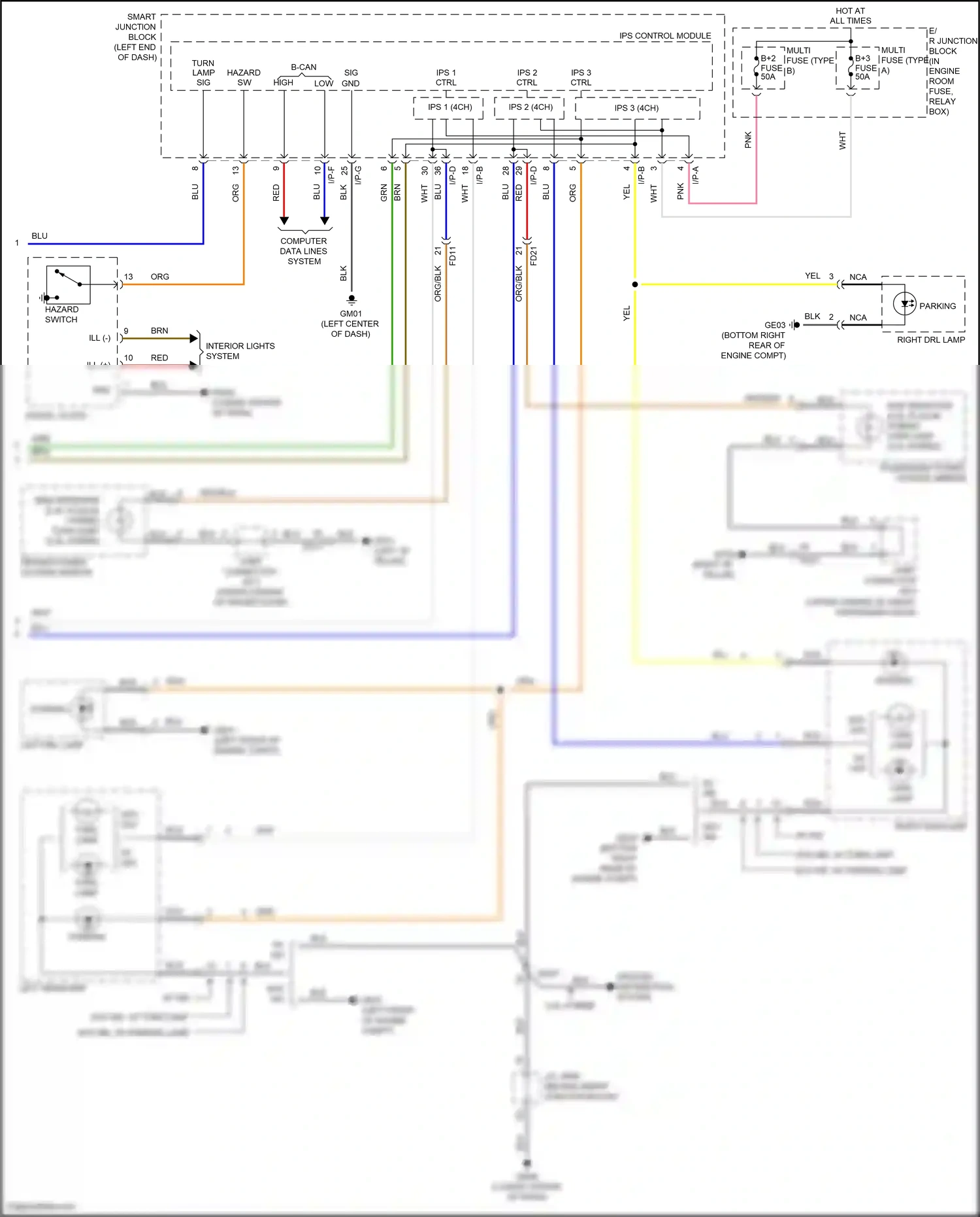 Hyundai Sonata VII (2014-2017) ips 2 ctrl wiring diagram  (2 of 2)