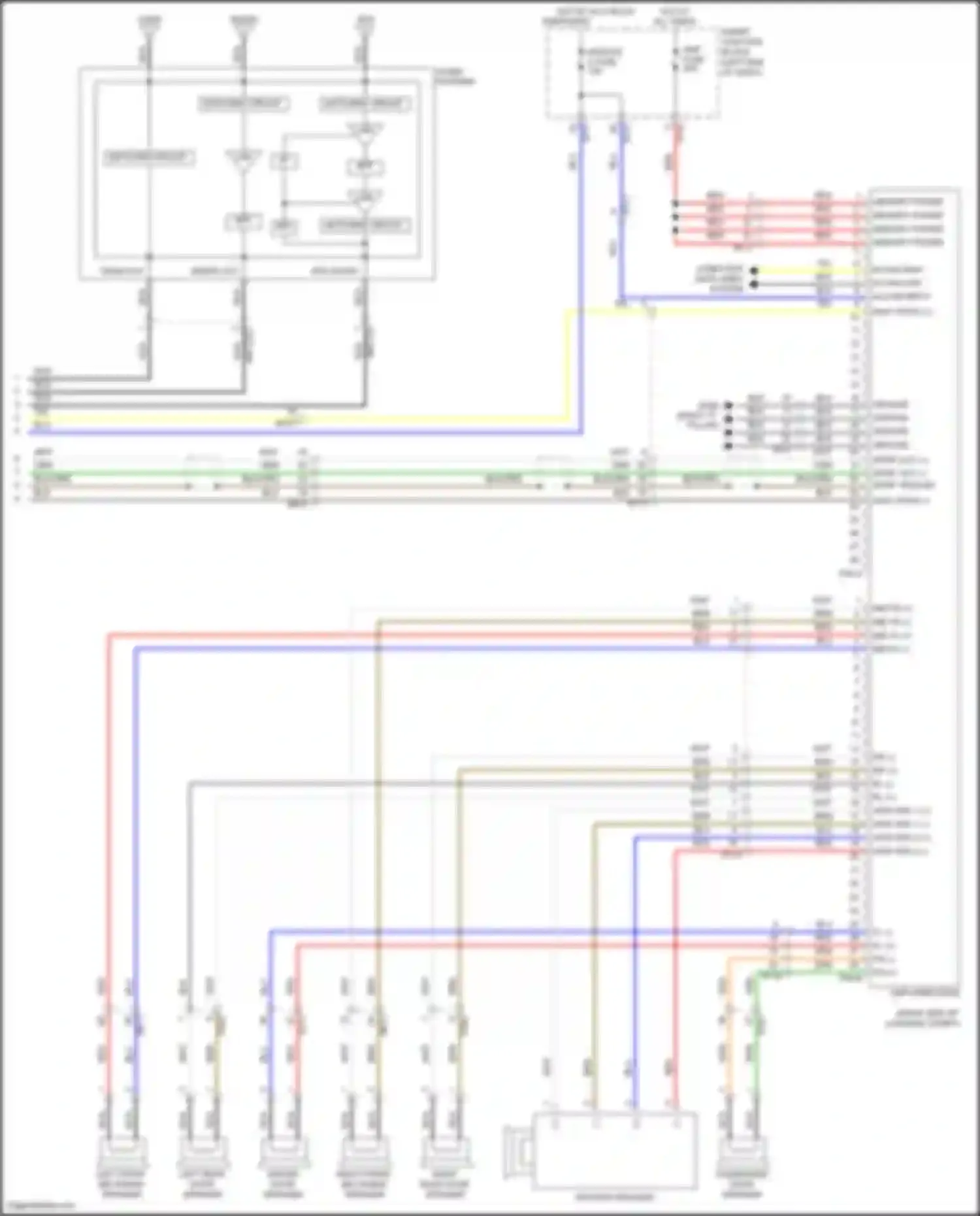 Wiring diagram left front mid-range speaker for Hyundai Sonata VII (2014-2017) (4 of 9)