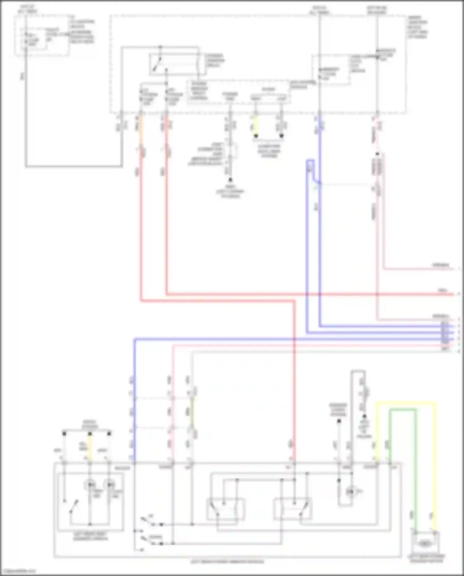 Wiring diagram left rear power window module for Hyundai Sonata VII (2014-2017) (8 of 13)