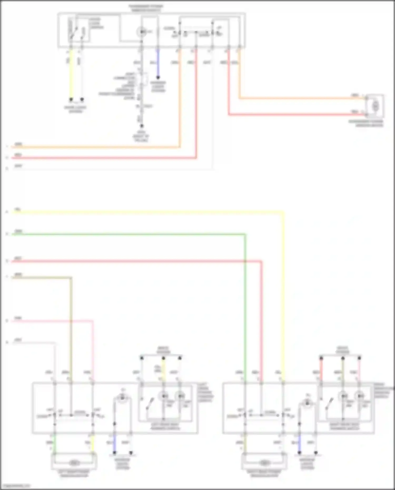 Wiring diagram left rear power window switch for Hyundai Sonata VII (2014-2017) (7 of 12)
