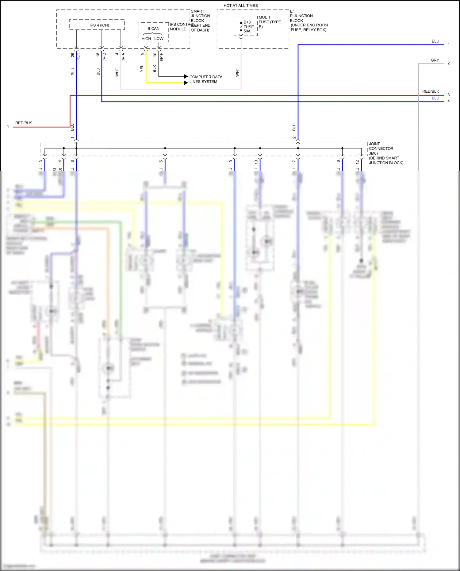 Wiring diagram low high for Hyundai Sonata VII (2014-2017) (7 of 13)