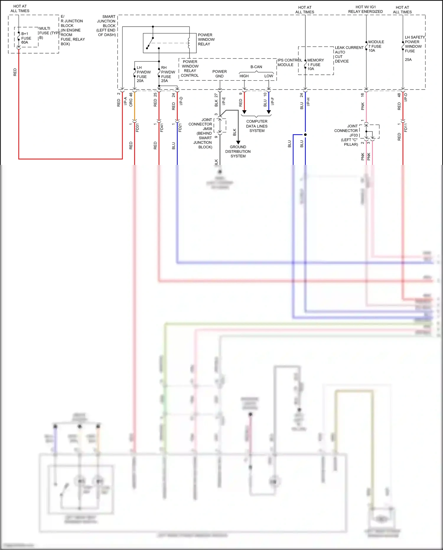 Wiring diagram low ind for Hyundai Sonata VII (2014-2017) (7 of 18)