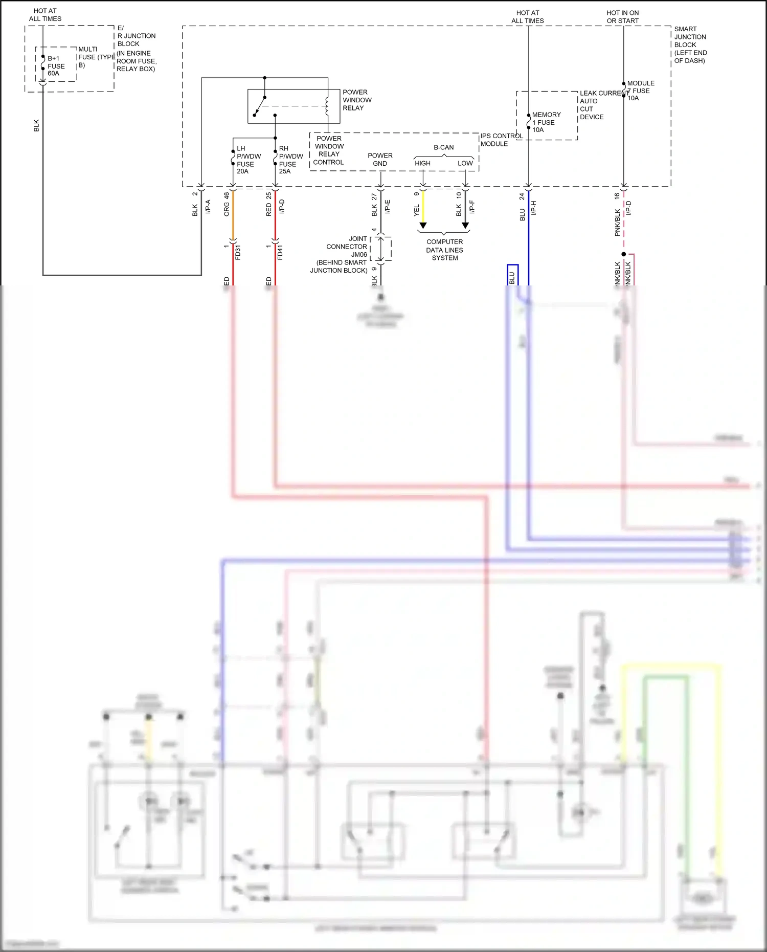 Wiring diagram low ind for Hyundai Sonata VII (2014-2017) (3 of 18)