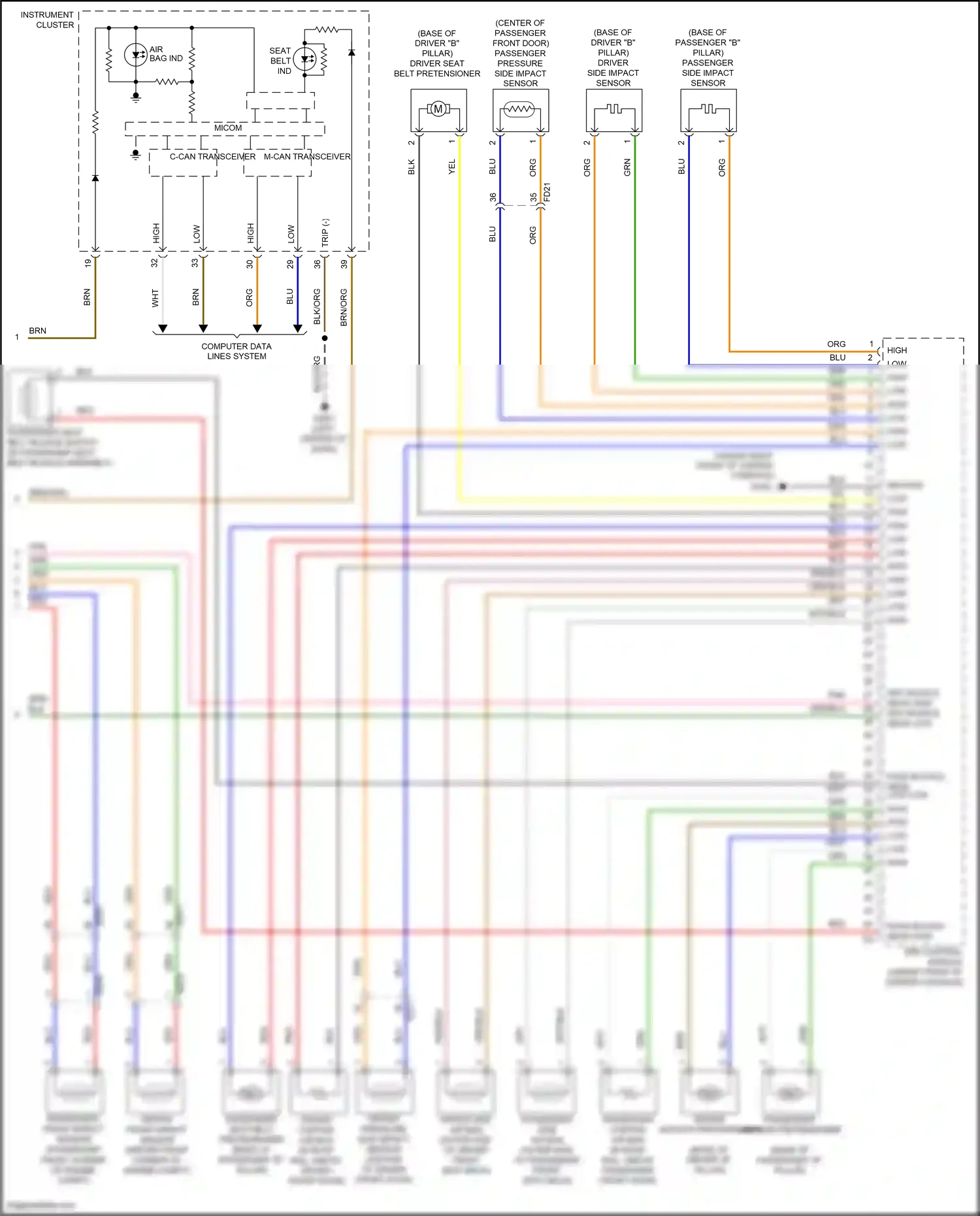 Wiring diagram m-can transceiver for Hyundai Sonata VII (2014-2017) (8 of 15)