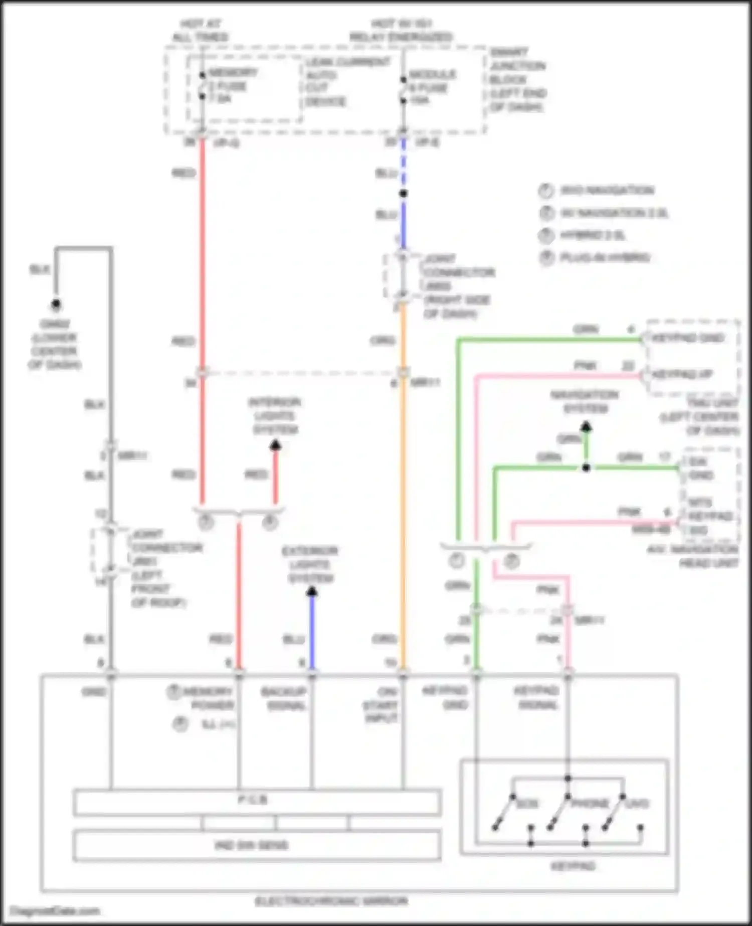 Wiring diagram memory power for Hyundai Sonata VII (2014-2017) (46 of 59)