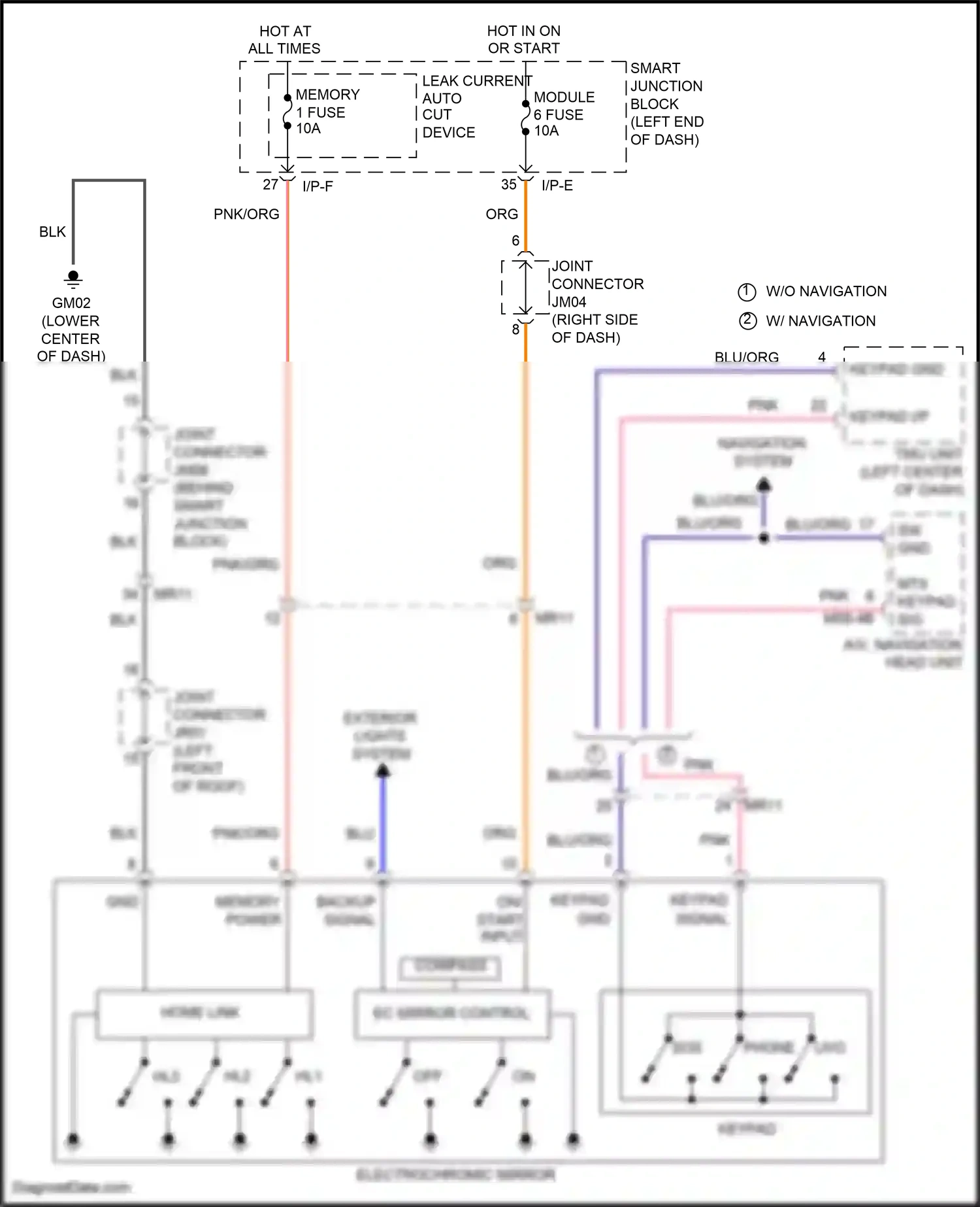 Wiring diagram "on" for Hyundai Sonata VII (2014-2017) (1 of 6)