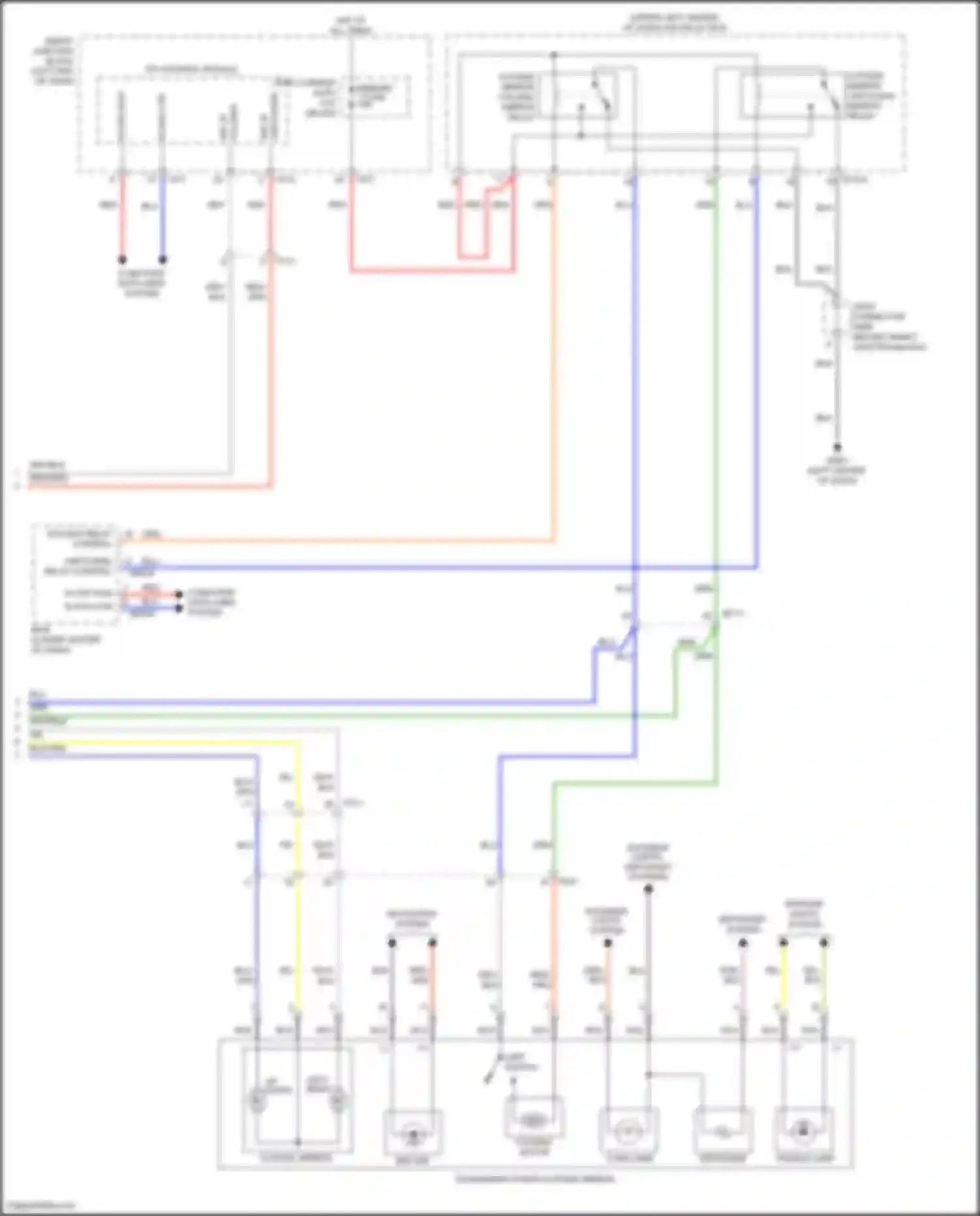 Wiring diagram outside mirror folding mirror relay for Hyundai Sonata VII (2014-2017) (1 of 1)