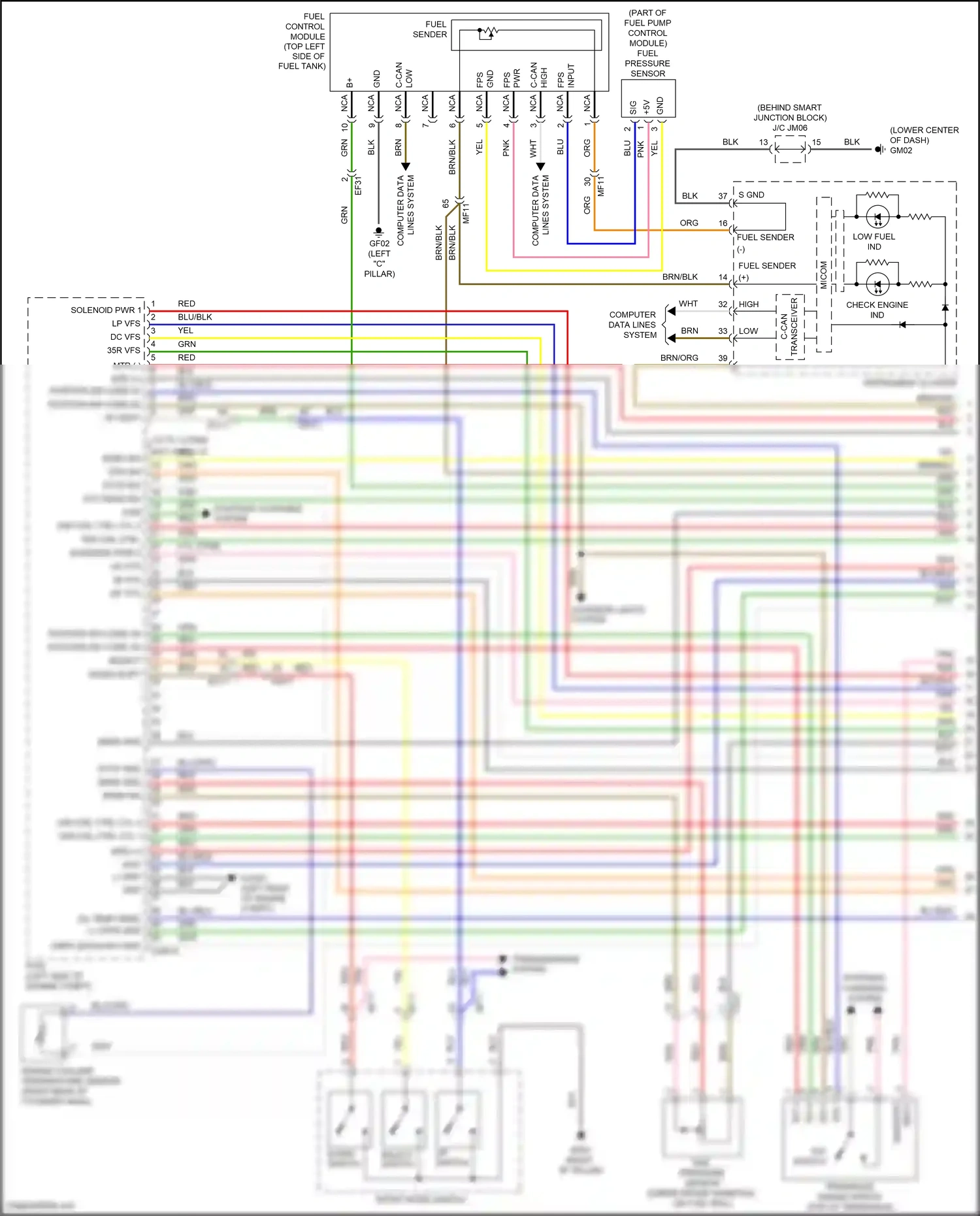 Wiring diagram p/n switch for Hyundai Sonata VII (2014-2017) (2 of 3)