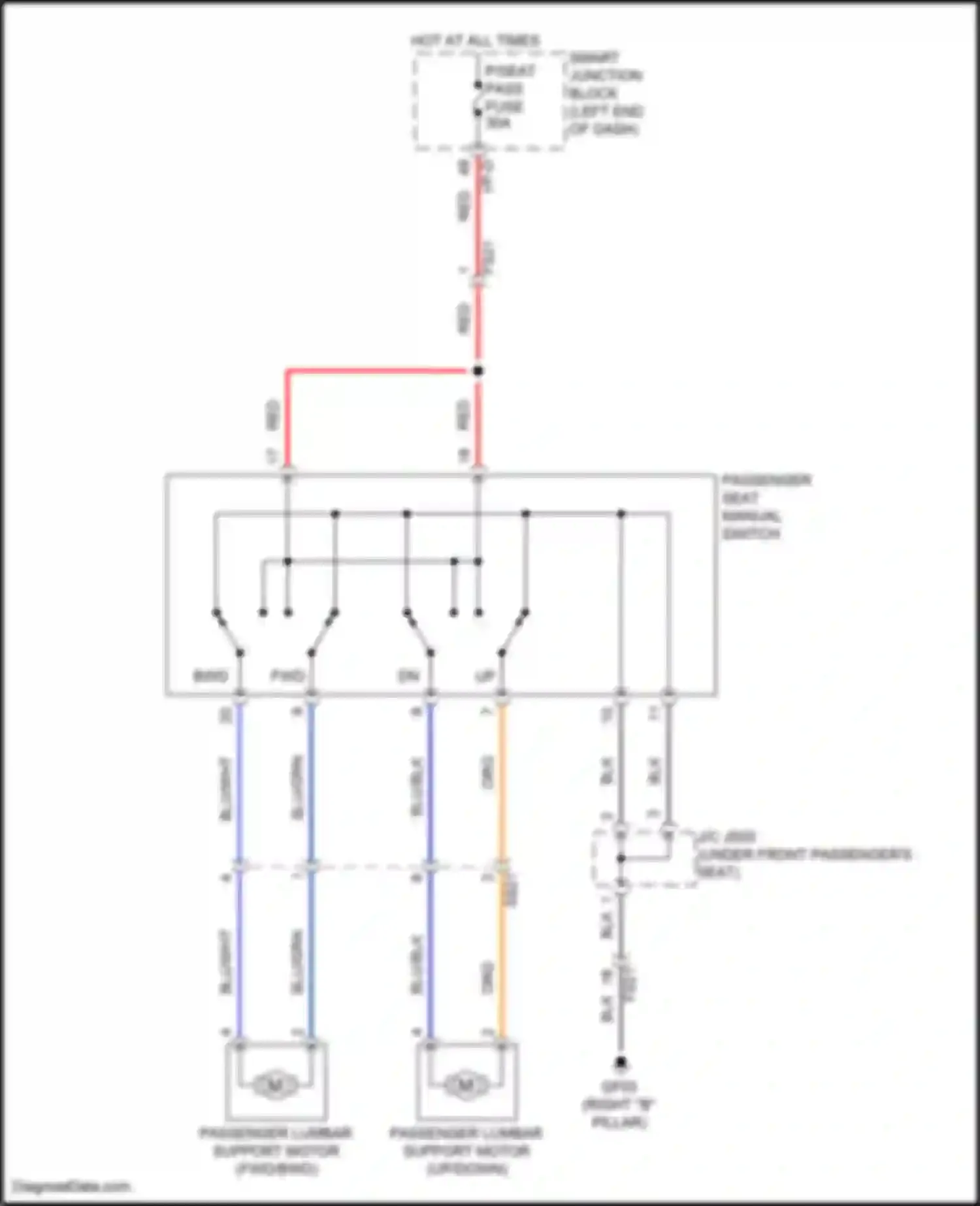 Wiring diagram p/seat pass fuse for Hyundai Sonata VII (2014-2017) (2 of 4)