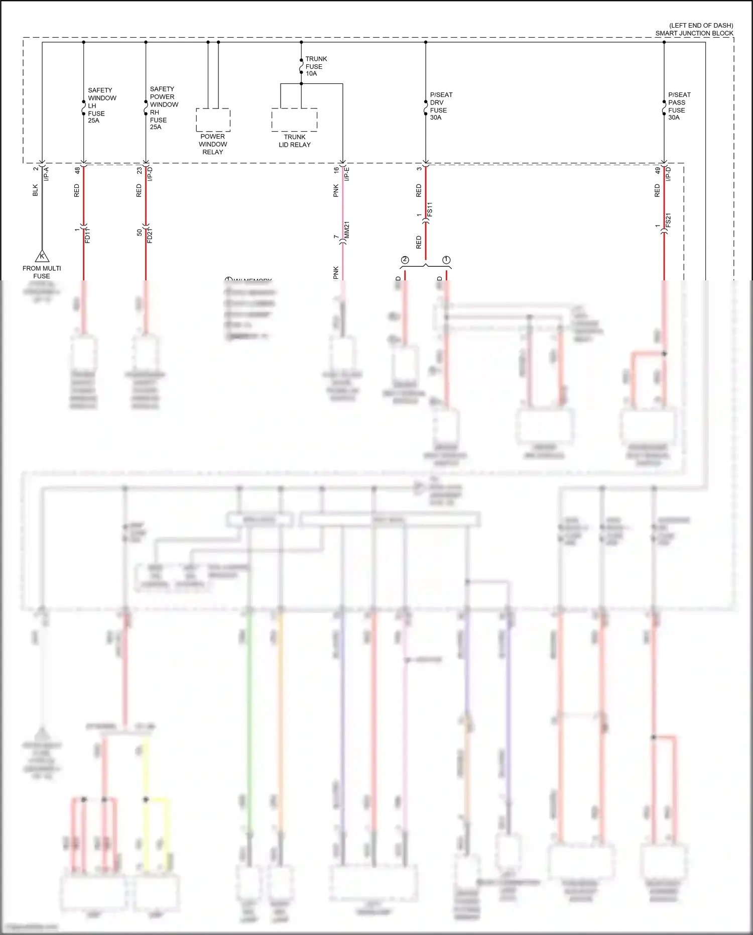 Wiring diagram red/blu for Hyundai Sonata VII (2014-2017) (12 of 13)