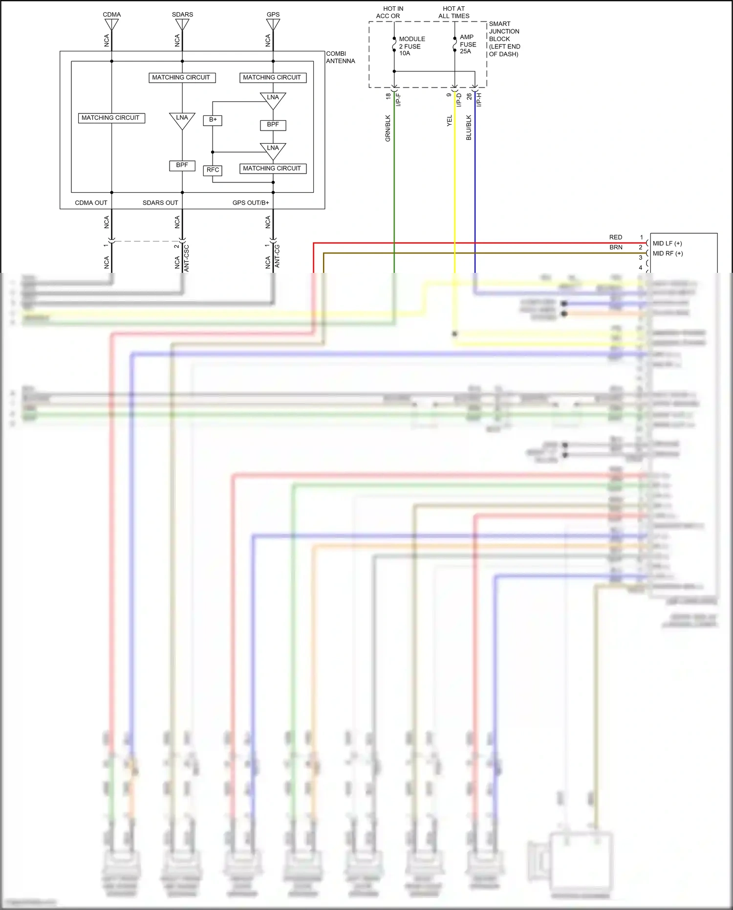 Wiring diagram rf+ for Hyundai Sonata VII (2014-2017) (1 of 2)