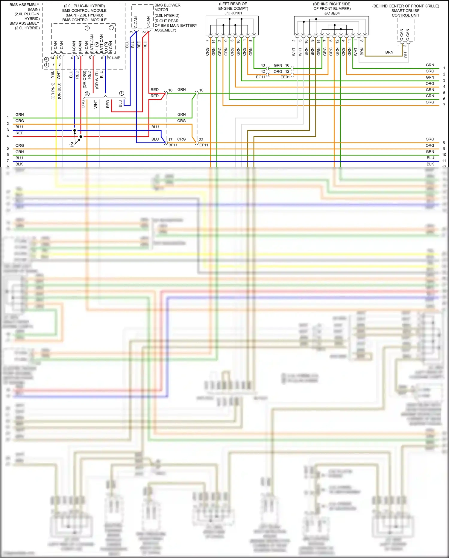 Hyundai Sonata VII (2014-2017) (right front engine compt) wiring diagram  (1 of 1)