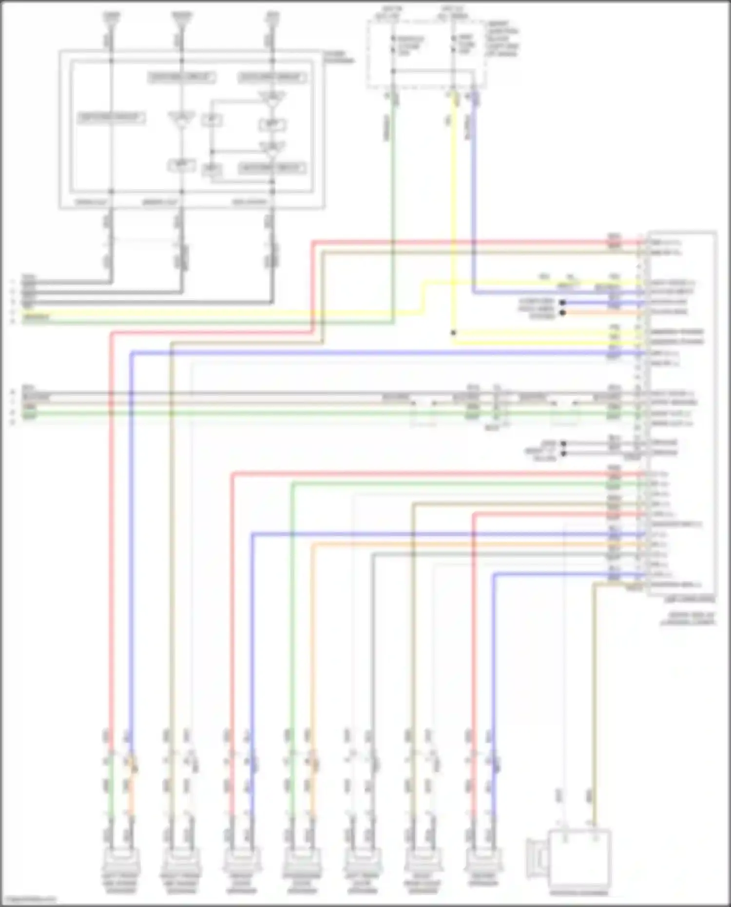 Wiring diagram right front mid-range speaker for Hyundai Sonata VII (2014-2017) (1 of 9)