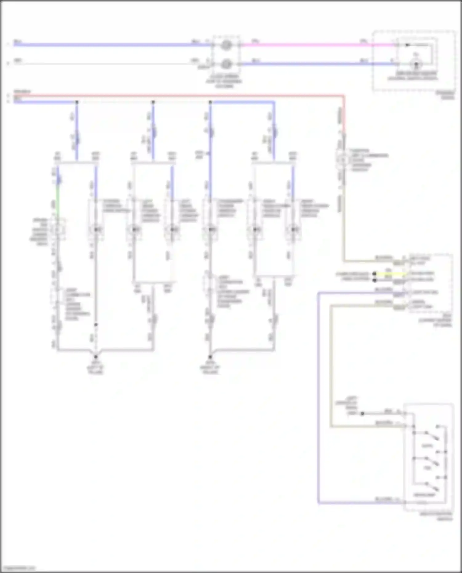 Wiring diagram right rear power window module for Hyundai Sonata VII (2014-2017) (3 of 13)