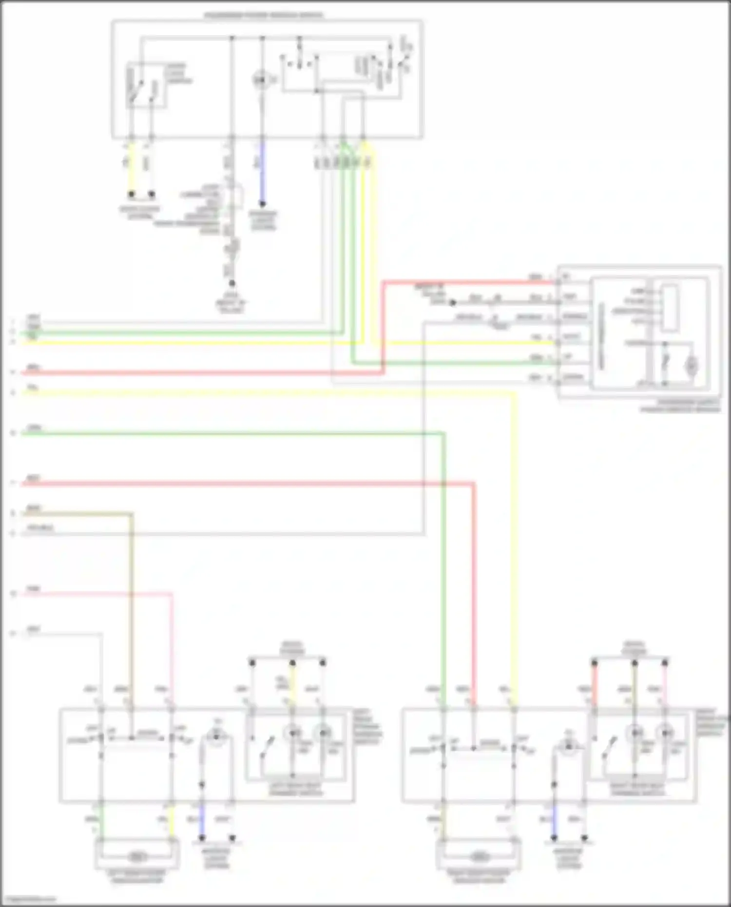 Wiring diagram right rear power window switch for Hyundai Sonata VII (2014-2017) (8 of 13)