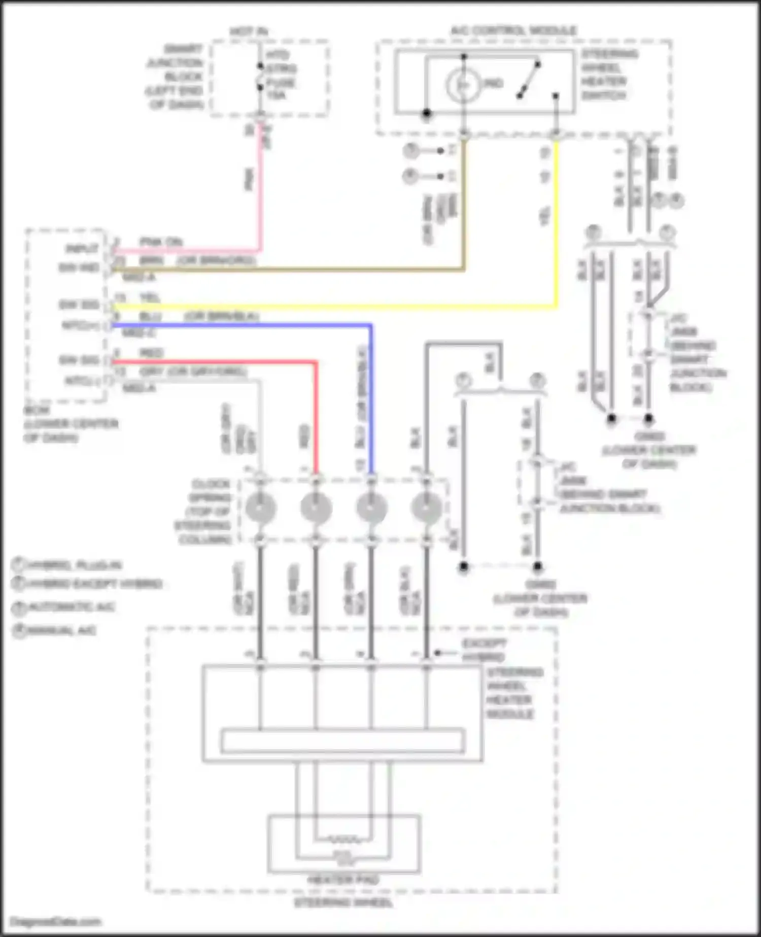 Wiring diagram steering wheel heater module for Hyundai Sonata VII (2014-2017) (10 of 11)