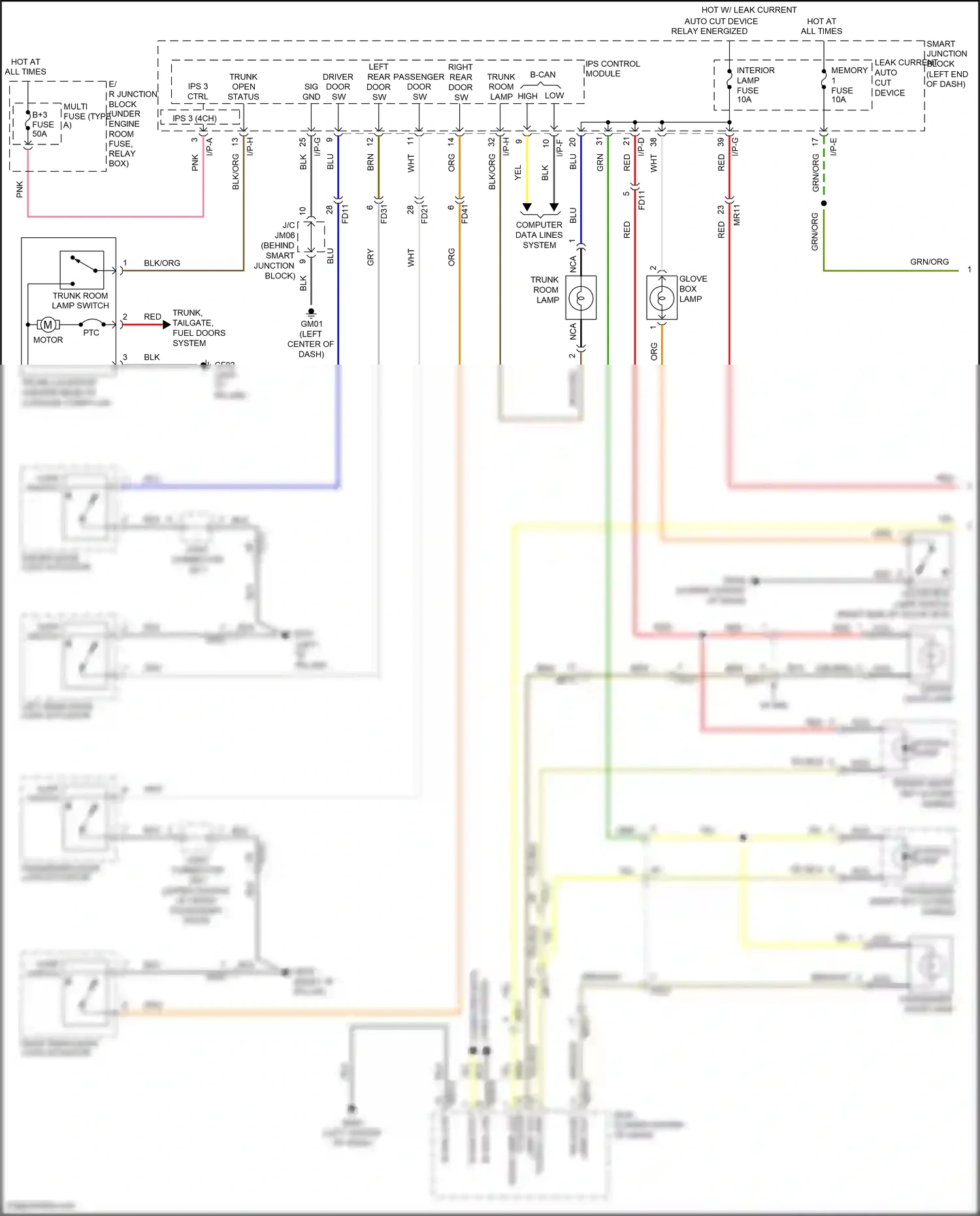 Wiring diagram w/ ims for Hyundai Sonata VII (2014-2017) (1 of 2)