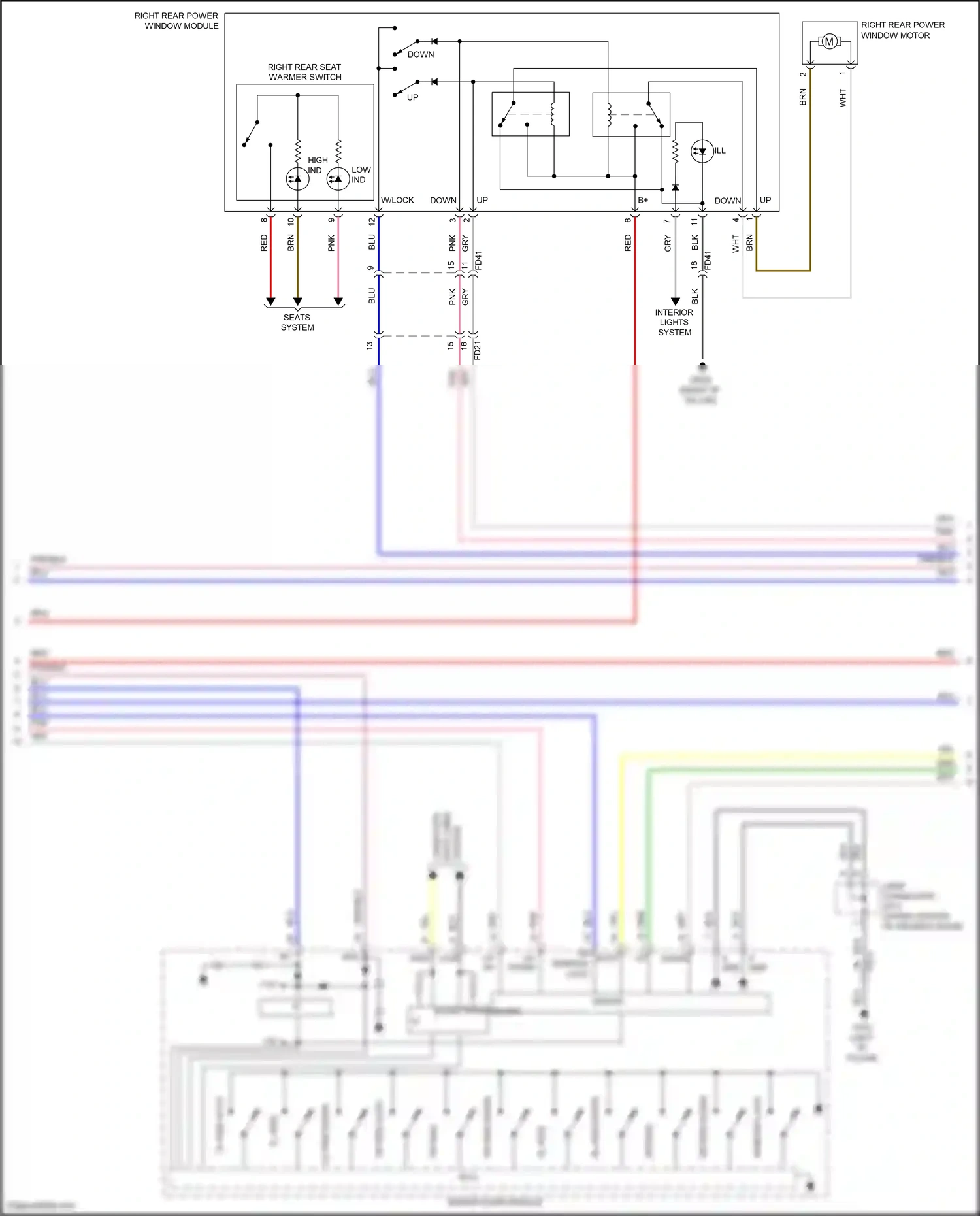 Wiring diagram w/lock down for Hyundai Sonata VII (2014-2017) (1 of 2)