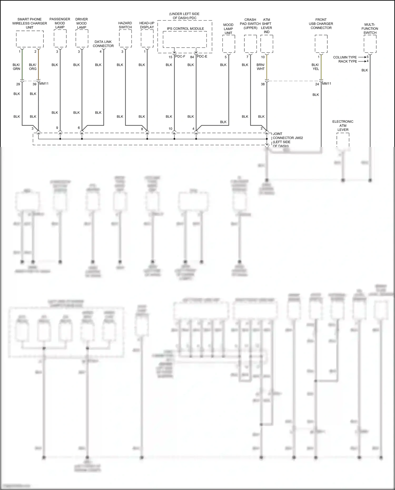 Wiring diagram column type for Hyundai Sonata VIII facelift (2023-2024) (1 of 5)