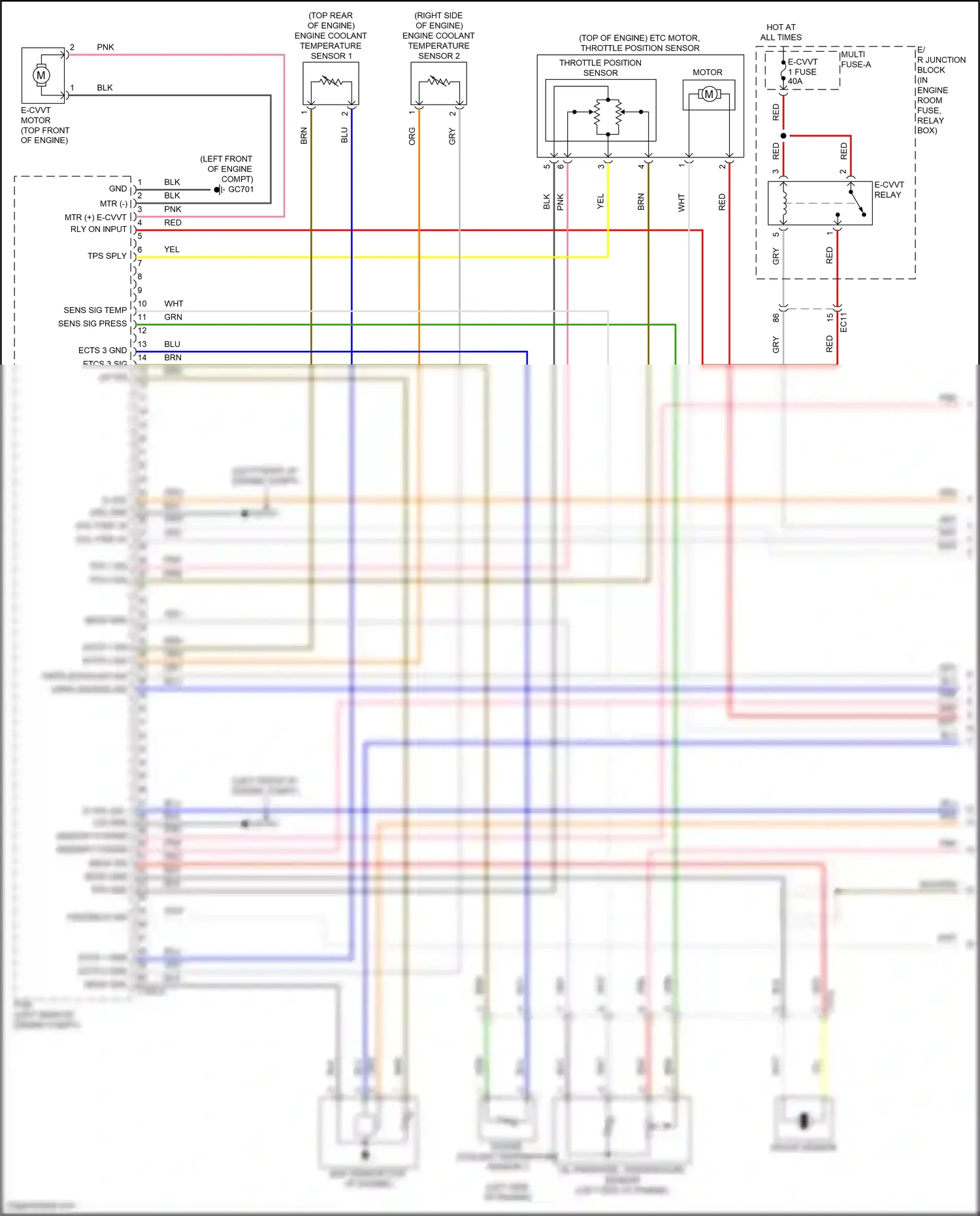 Wiring diagram engine coolant temperature sensor 1 for Hyundai Sonata VIII facelift (2023-2024) (7 of 8)