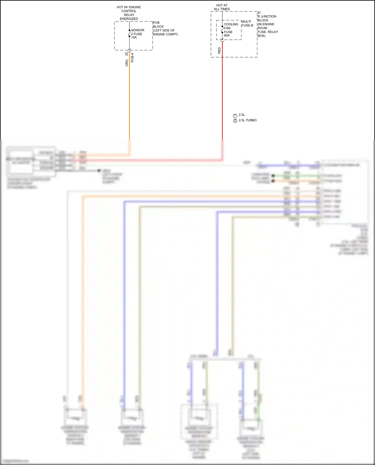 Wiring diagram engine coolant temperature sensor 3 for Hyundai Sonata VIII facelift (2023-2024) (3 of 6)