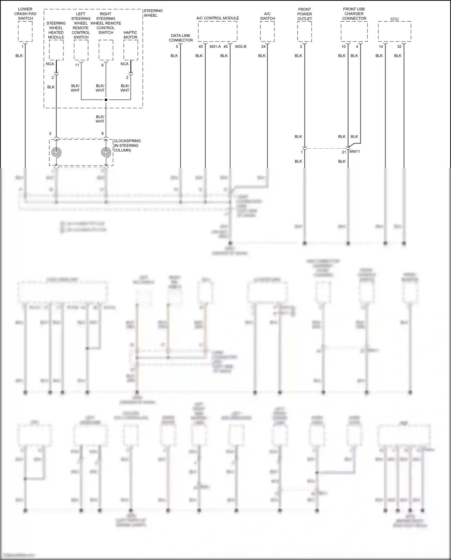 Wiring diagram front console switch for Hyundai Sonata VIII facelift (2023-2024) (4 of 8)