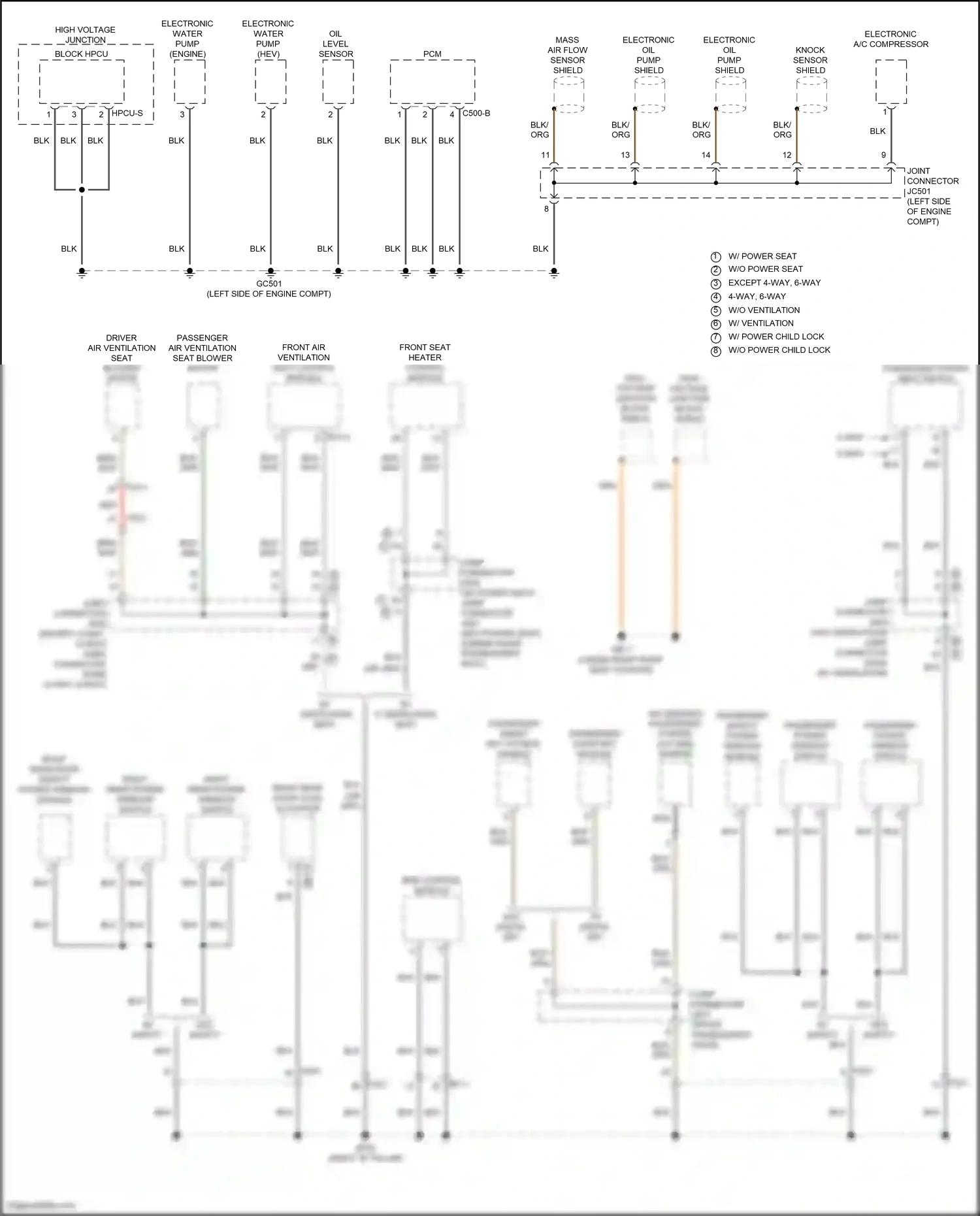 Wiring diagram knock sensor shield for Hyundai Sonata VIII facelift (2023-2024) (1 of 1)