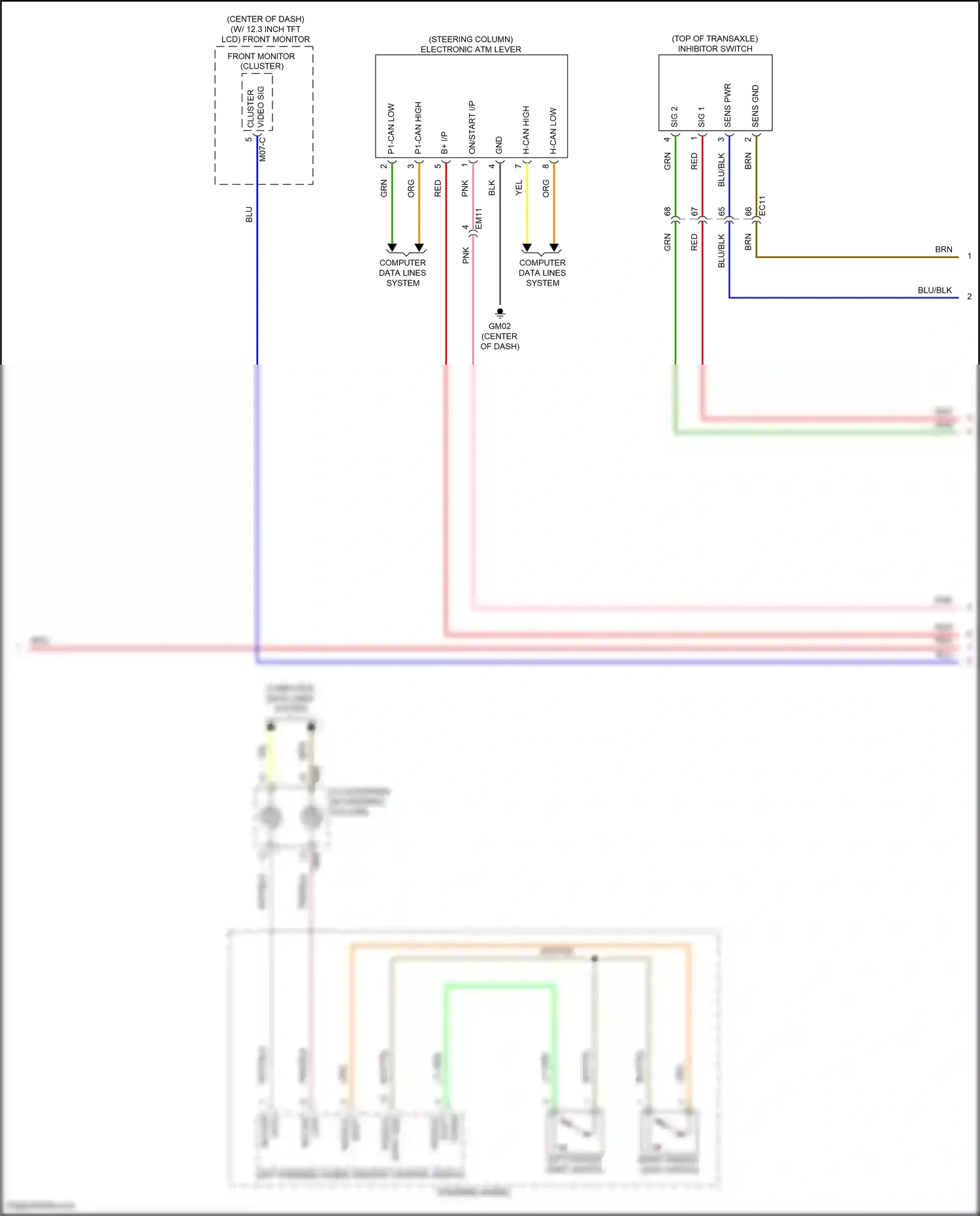 Wiring diagram left paddle shift switch for Hyundai Sonata VIII facelift (2023-2024) (1 of 5)