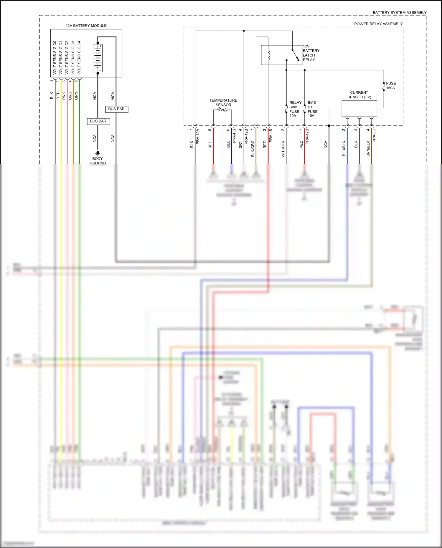Wiring diagram main battery pack temperature sensor 4 for Hyundai Sonata VIII facelift (2023-2024) (1 of 1)