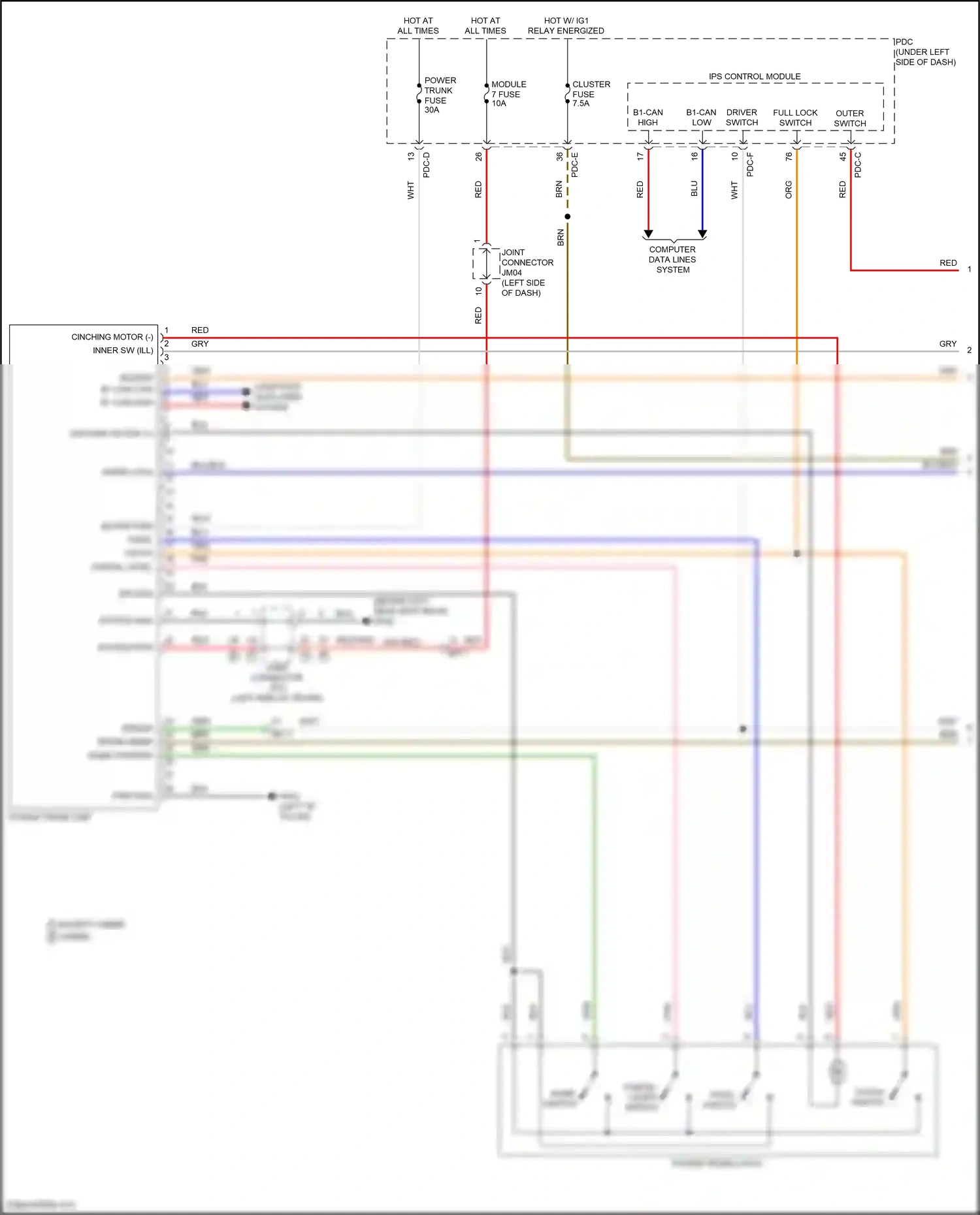 Wiring diagram outer switch for Hyundai Sonata VIII facelift (2023-2024) (1 of 2)
