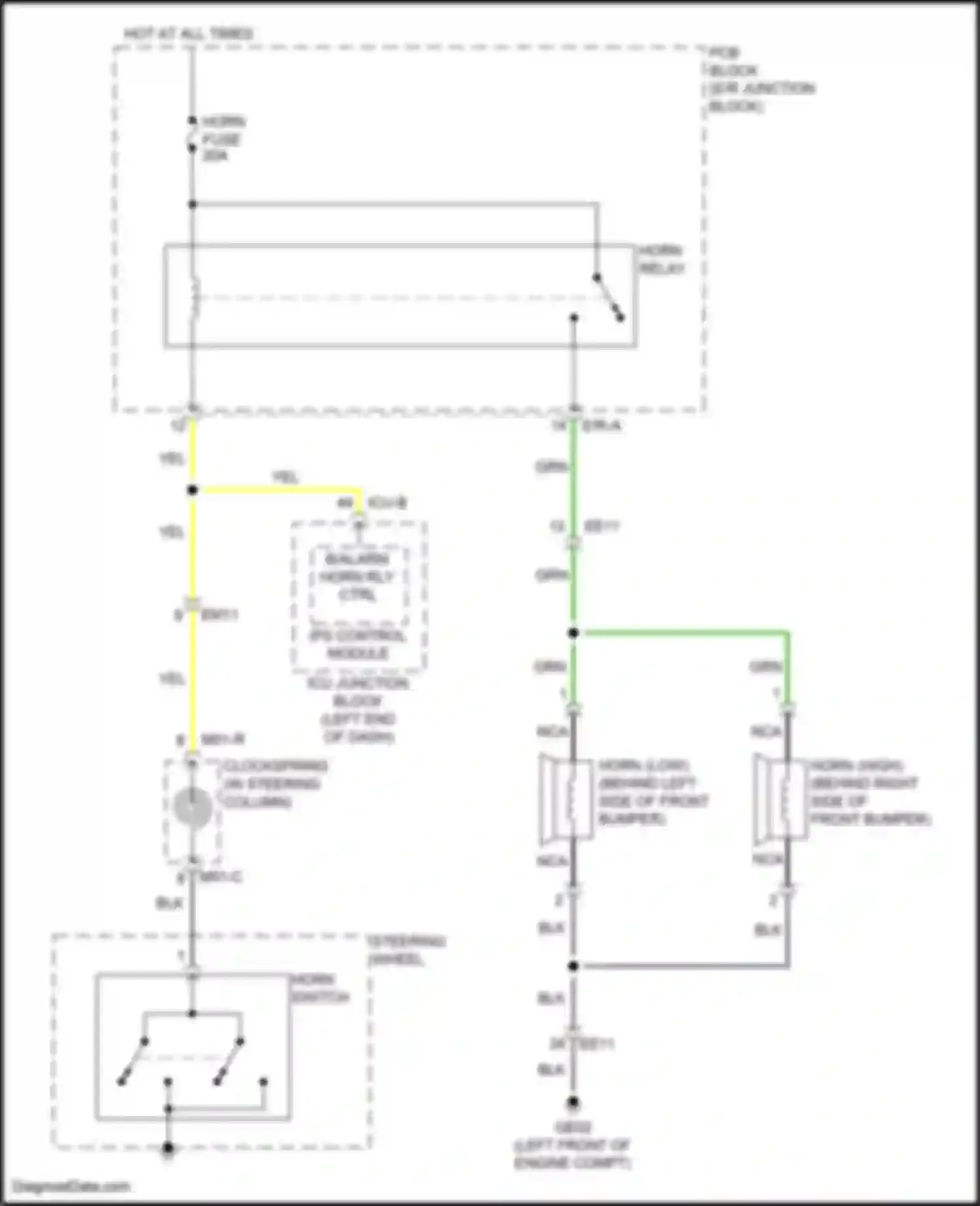 Sonata Hyundai VIII (2019-2023): Horn circuit, hybrid
