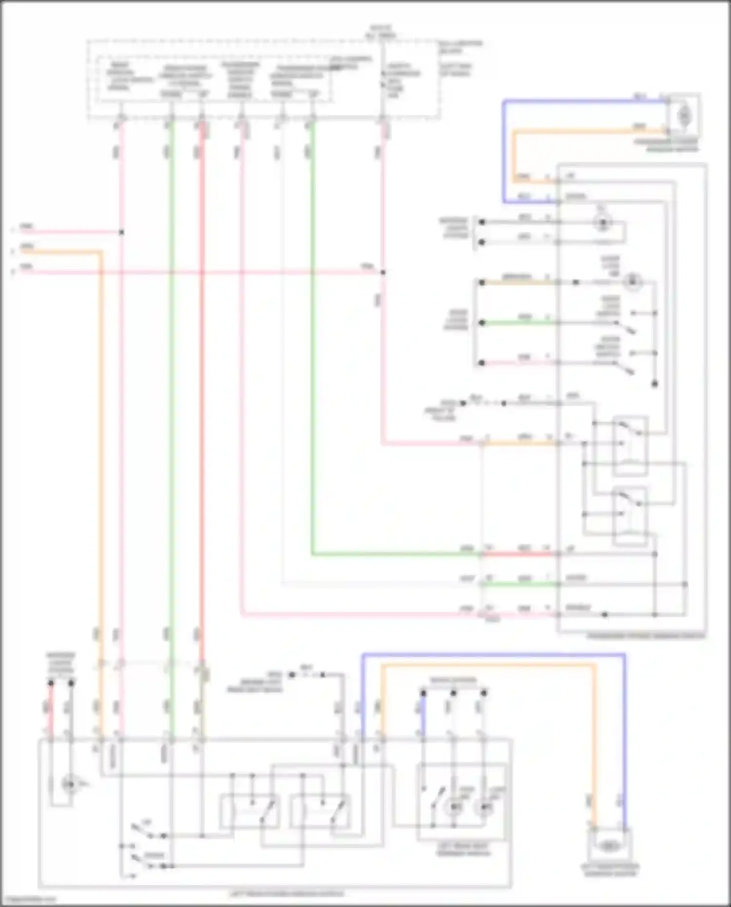 Sonata Hyundai VIII (2019-2023): Power windows circuit, except hybrid w/ driver auto up/down & safety (2 of 2)