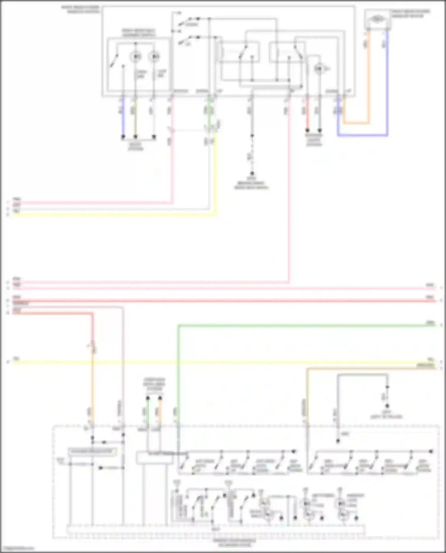 Sonata Hyundai VIII (2019-2023): Power windows circuit, except hybrid w/ front auto up/down & safety (2 of 3)