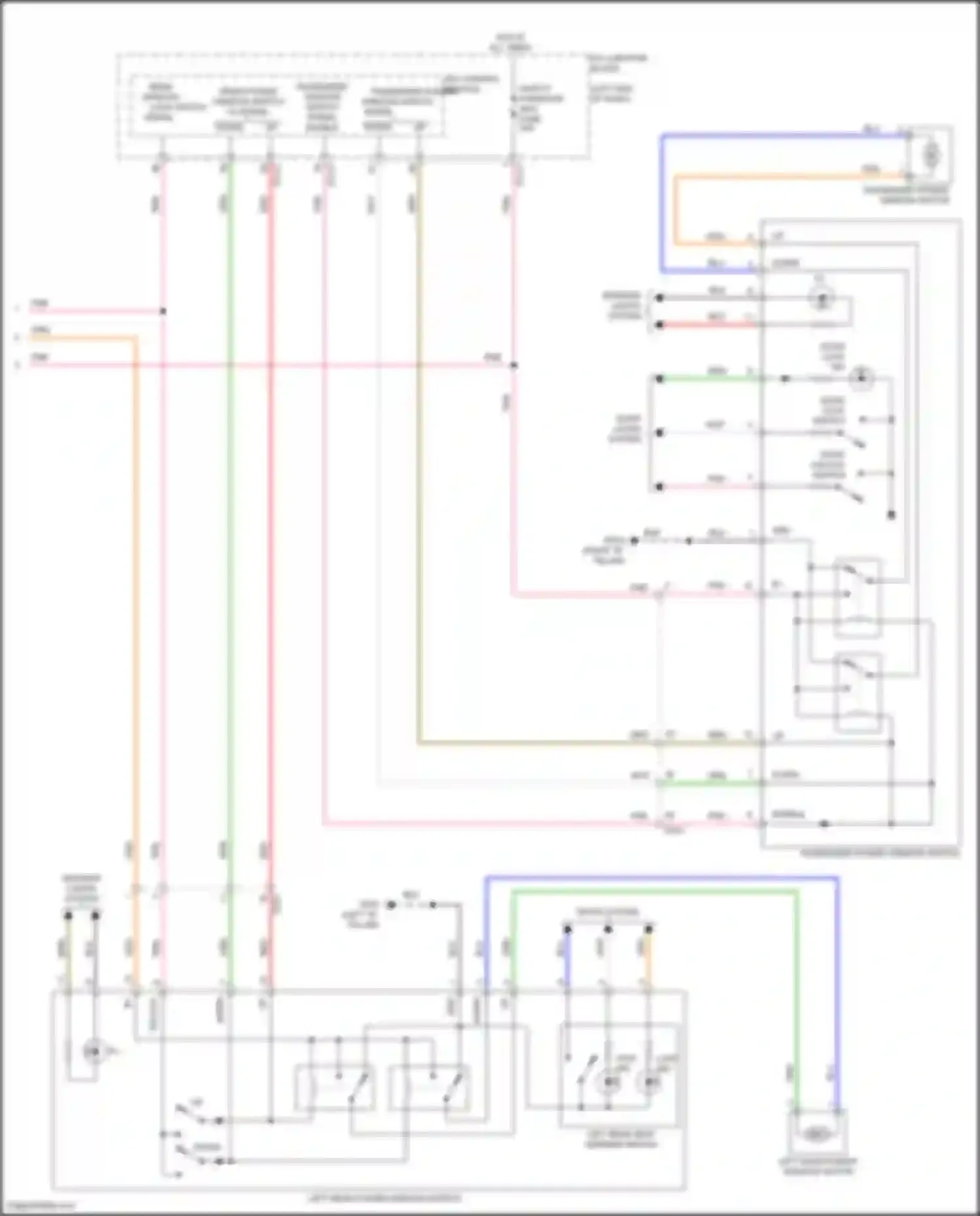 Sonata Hyundai VIII (2019-2023): Power windows circuit, hybrid w/o pssenger auto up/down & safety (2 of 2)