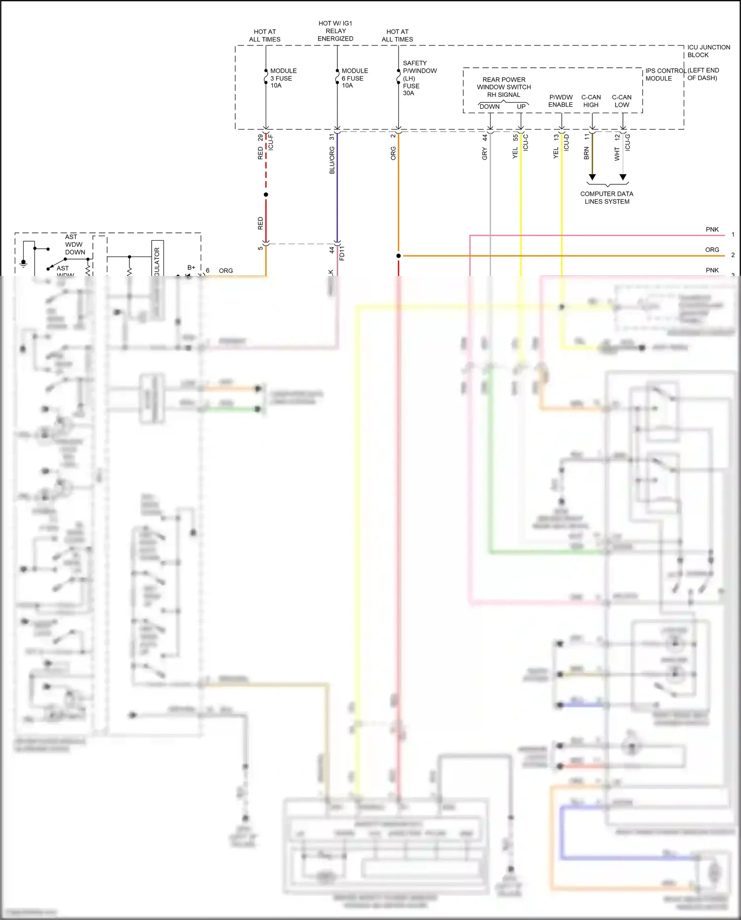 Wiring diagram down up for Hyundai Sonata VIII (2019-2023) (1 of 2)