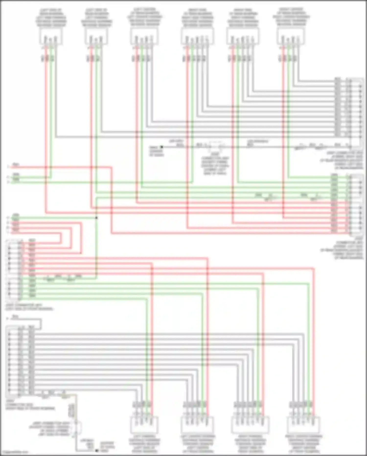 Wiring diagram left center parking distance warning reverse sensor for Hyundai Sonata VIII (2019-2023) (3 of 4)